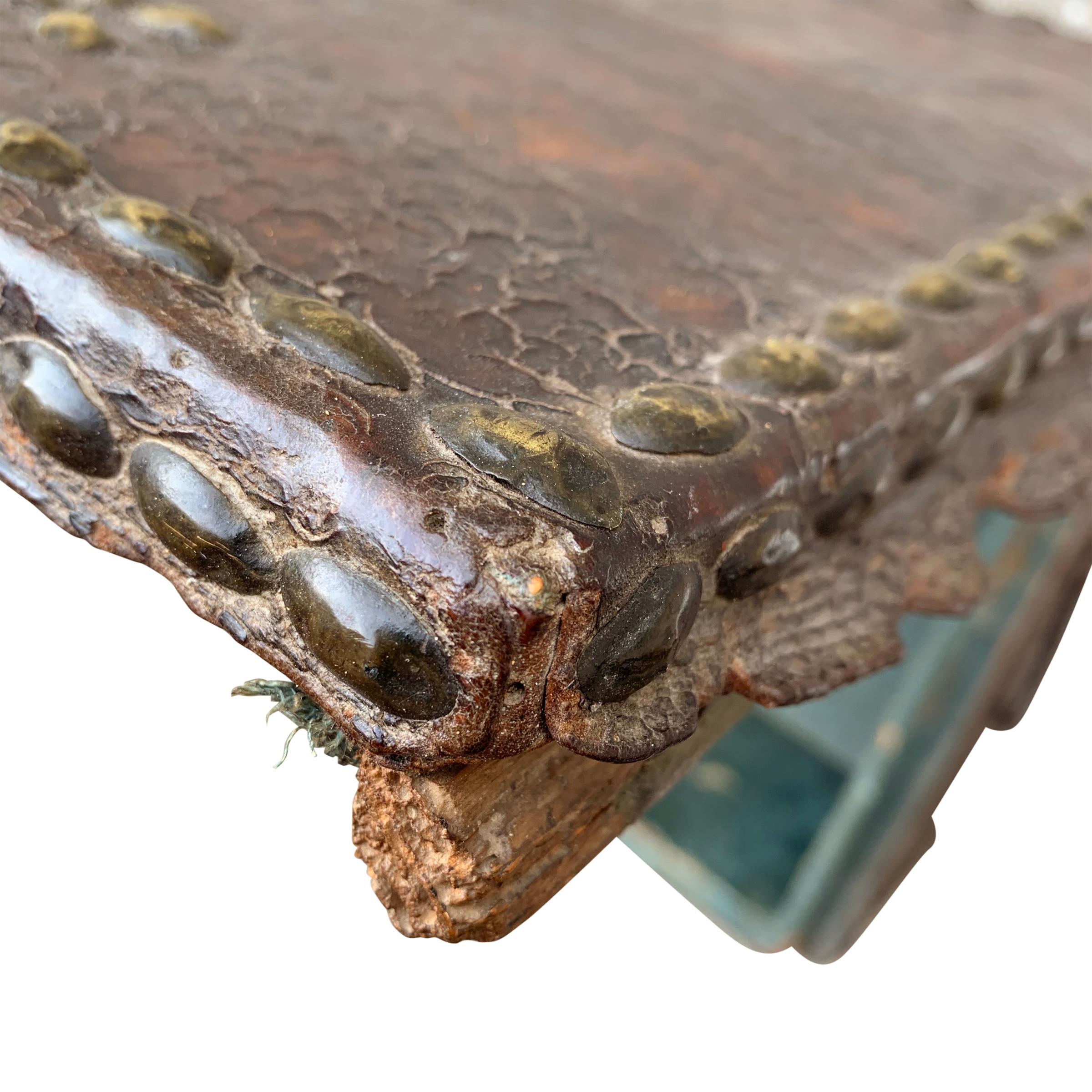 17th Century Italian Leather Trunk 2