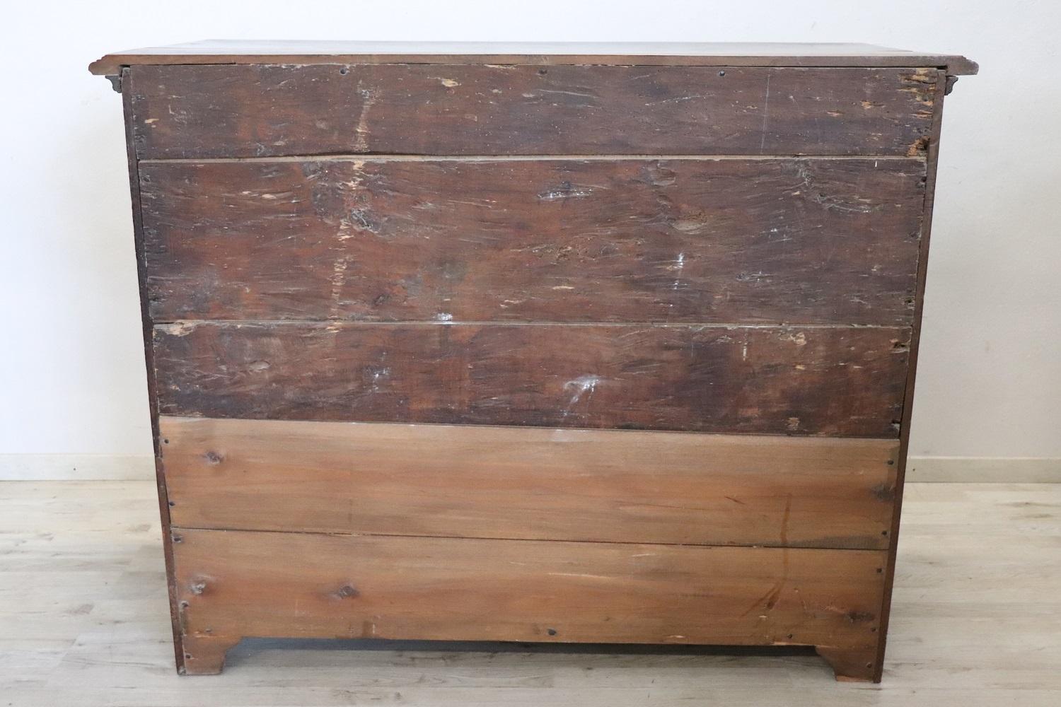 17th Century Italian Louis XIV Carved Walnut Antique Commode or Chest of Drawers For Sale 14