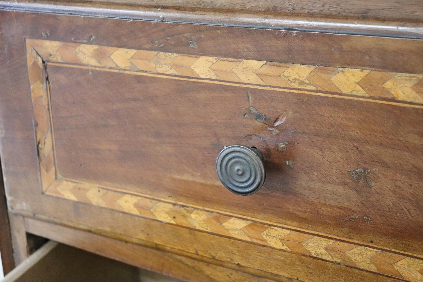 17th Century Italian Louis XIV Inlaid Walnut Commode or Chest of Drawer 10