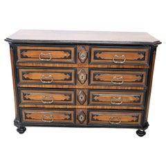 17th Century Italian Louis XIV Walnut Antique Commode or Chest of Drawers