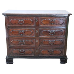 17th Century Italian Louis XIV Walnut Antique Commode or Chest of Drawers