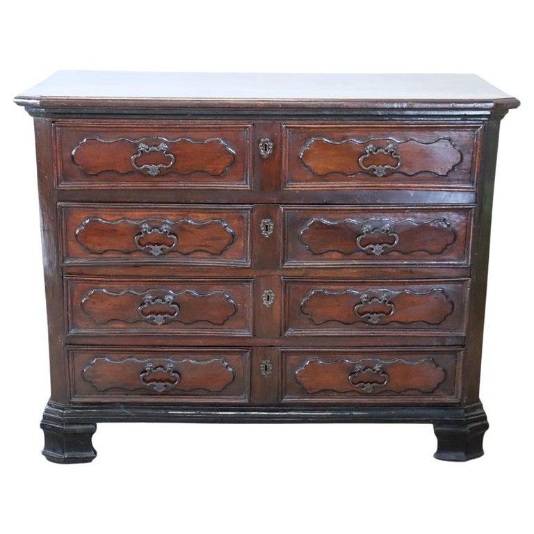 17th Century Italian Louis XIV Walnut Antique Commode or Chest of
