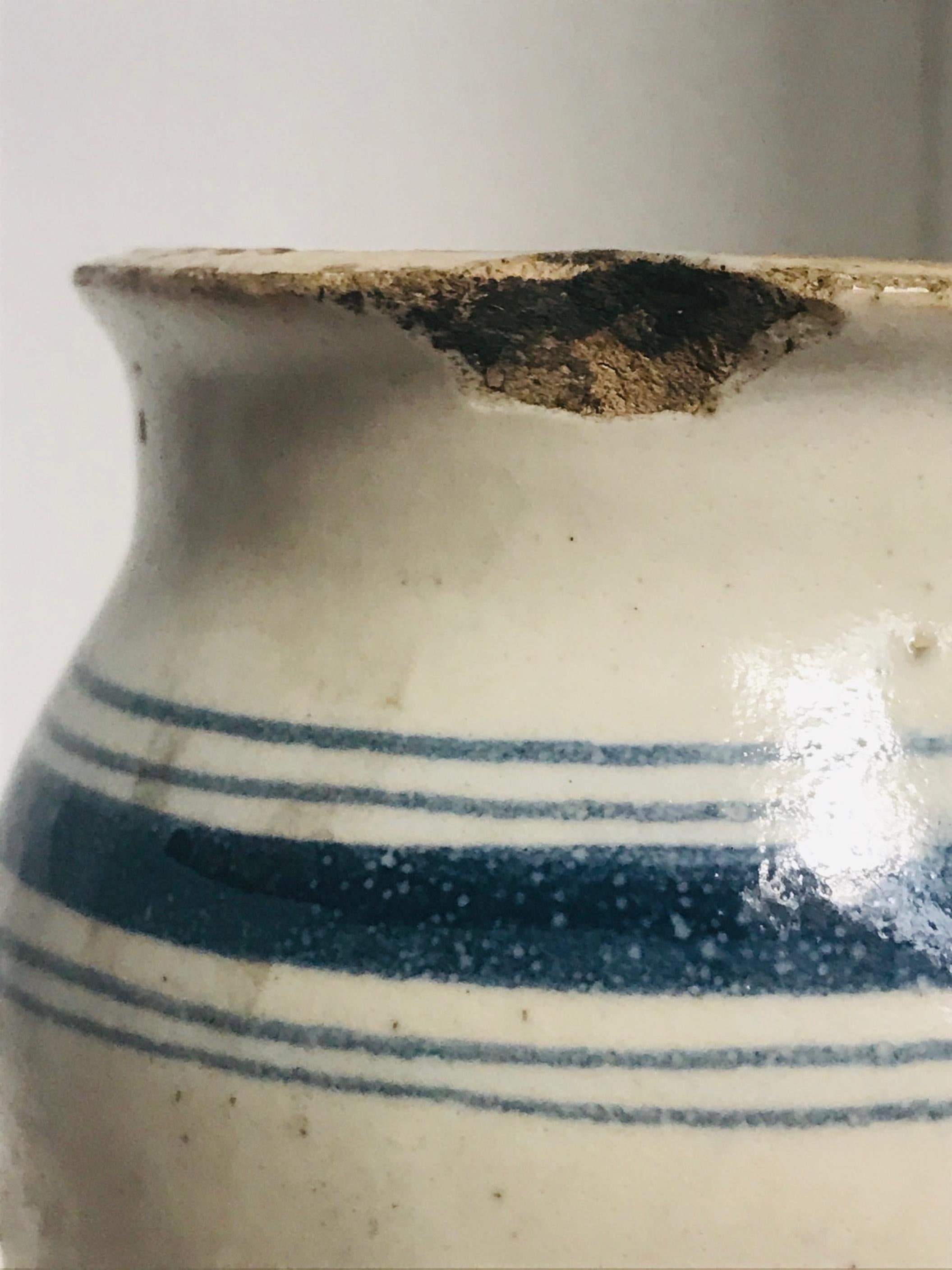 Ceramic 17th Century Italian Majolica Albarello Apothecary Jar