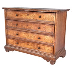 17th Century Italian Marquetry Inlaid Four Drawer Chest