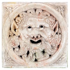Relieve de mármol cuadrado medieval italiano del siglo XVII - Decoración de pared antigua