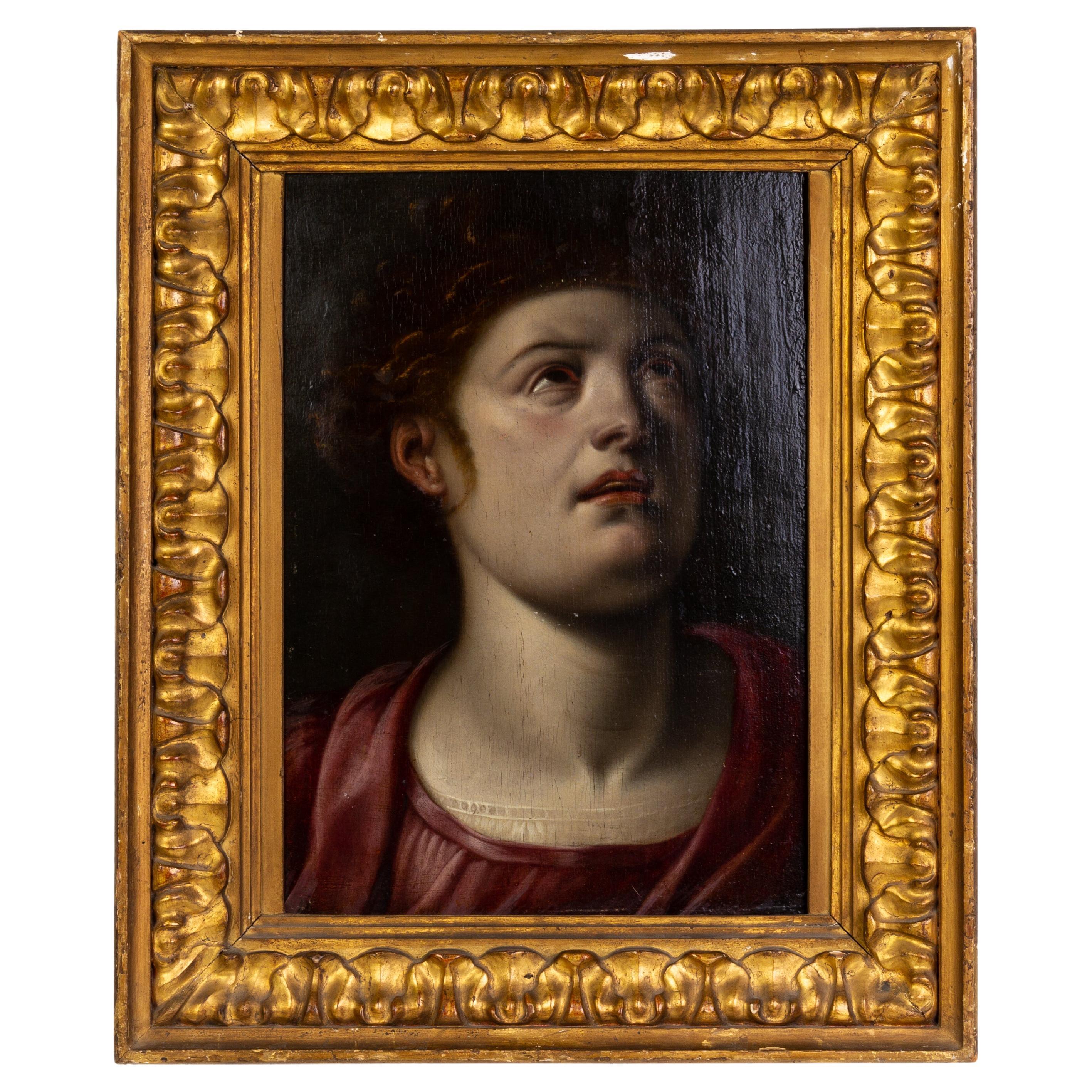 17th Century Italian Mythological Old Master Portrait of Medea Oil Painting  For Sale