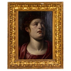 Used 17th Century Italian Mythological Old Master Portrait of Medea Oil Painting 