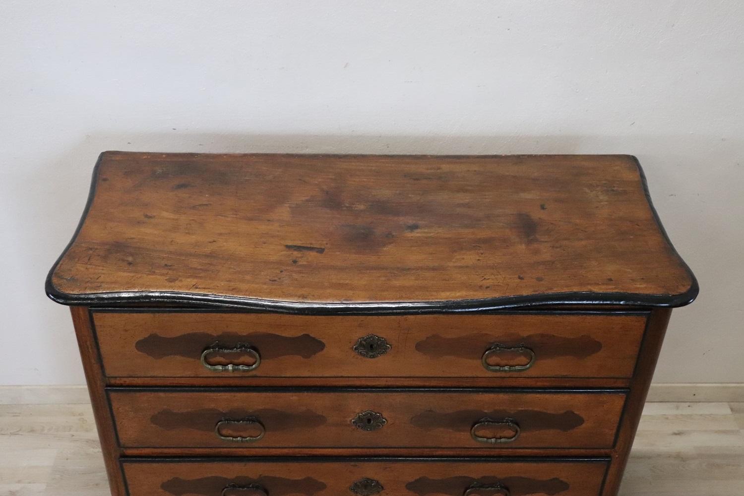 Inlay 17th Century Italian of the Period Louis XIV Antique Commode or Chest of Drawers For Sale
