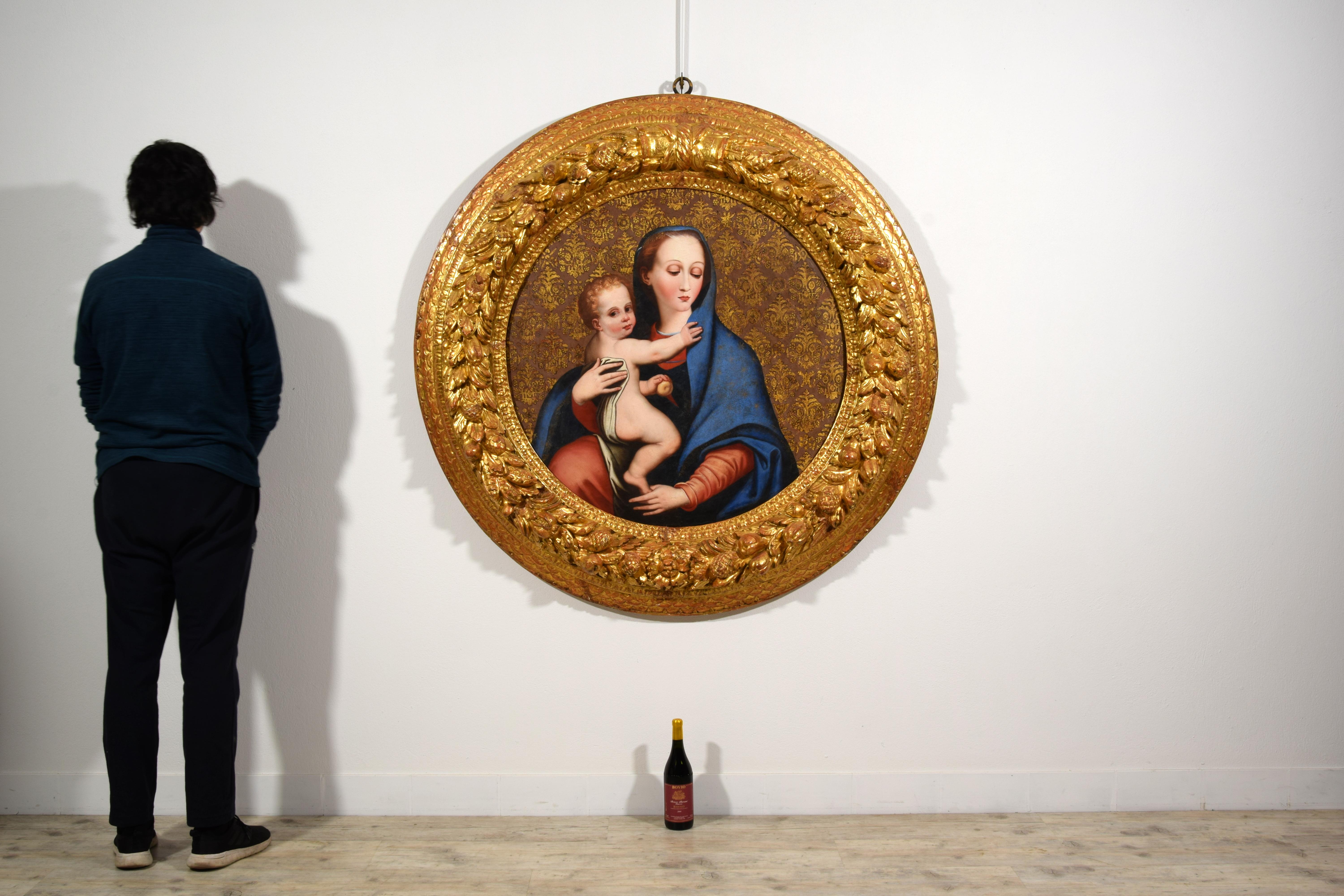 17th Century, Italian Oil on Panel Painting Depicting Madonna della Purità For Sale 5