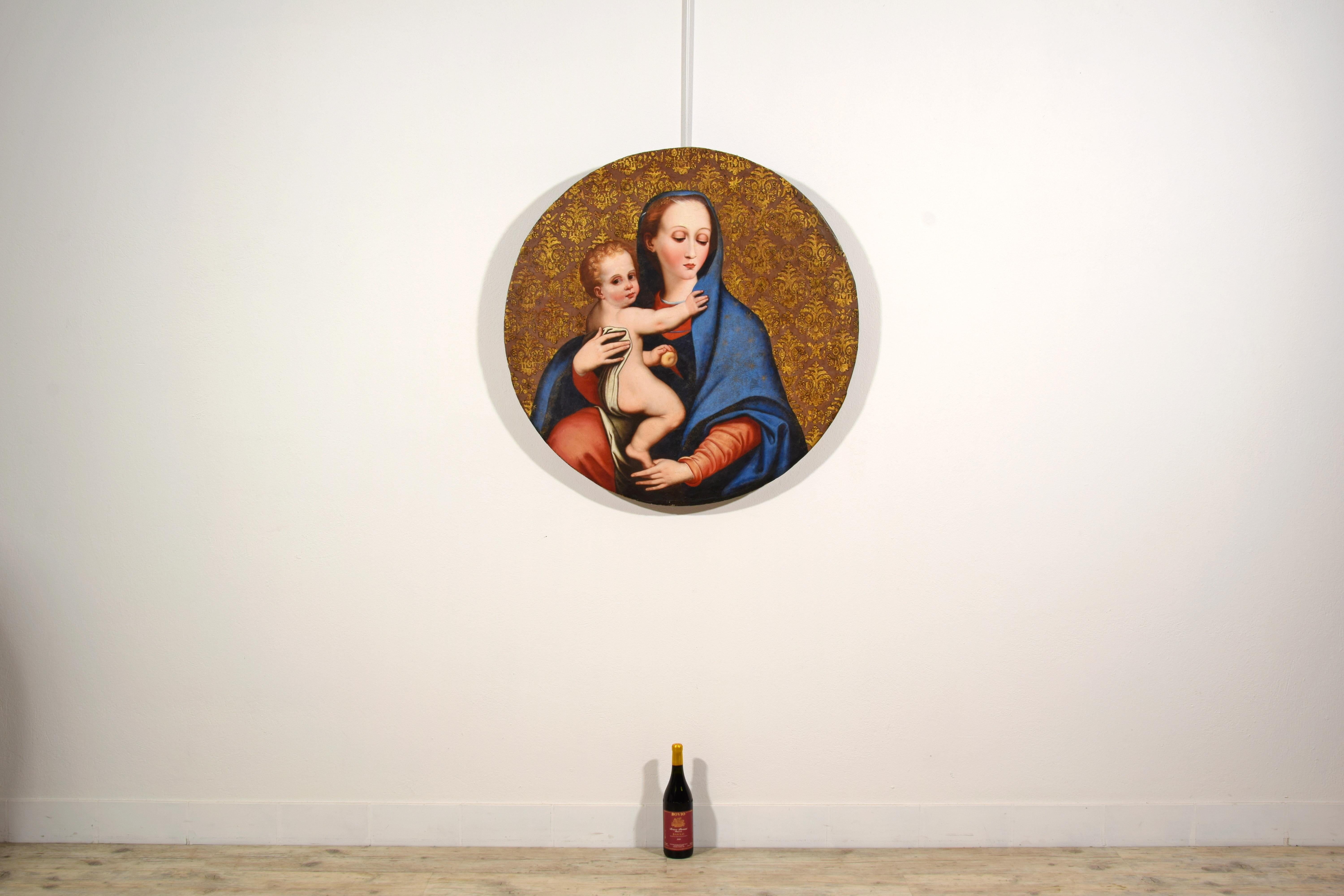 17th Century, Italian Oil on Panel Painting Depicting Madonna della Purità For Sale 6