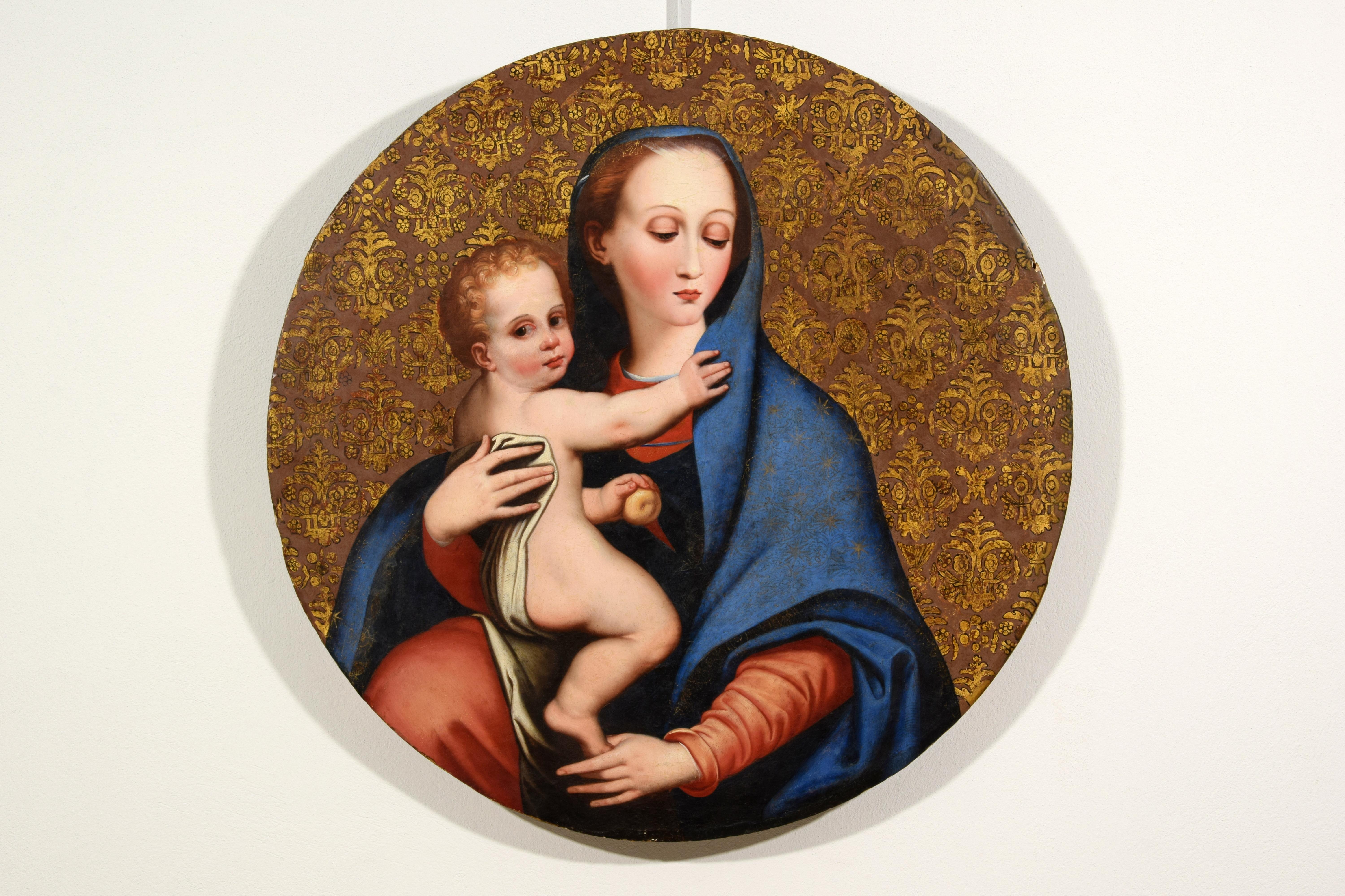 17th Century, Italian Oil on Panel Painting Depicting Madonna della Purità For Sale 7
