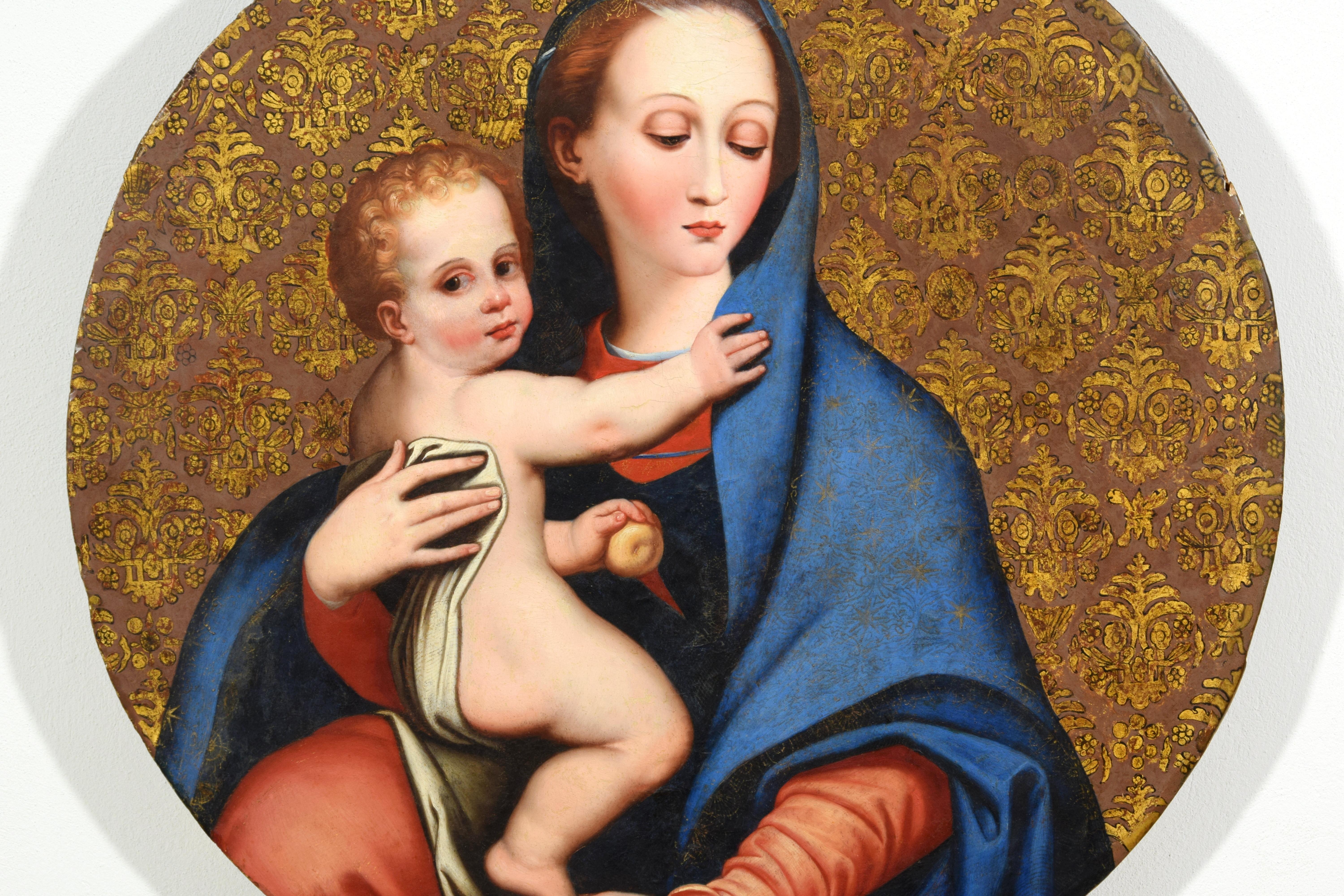 17th Century, Italian Oil on Panel Painting Depicting Madonna della Purità For Sale 8