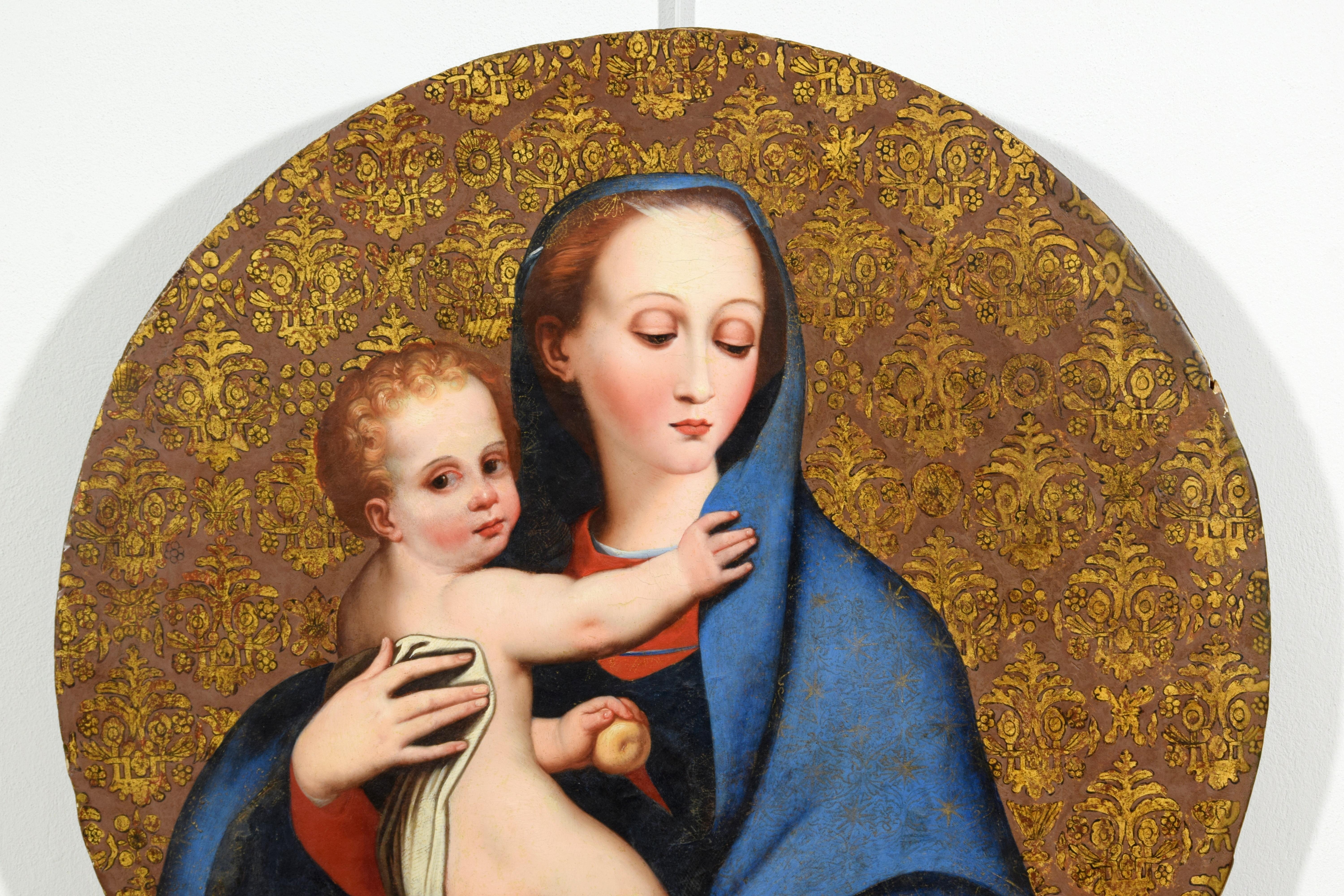 17th Century, Italian Oil on Panel Painting Depicting Madonna della Purità For Sale 9