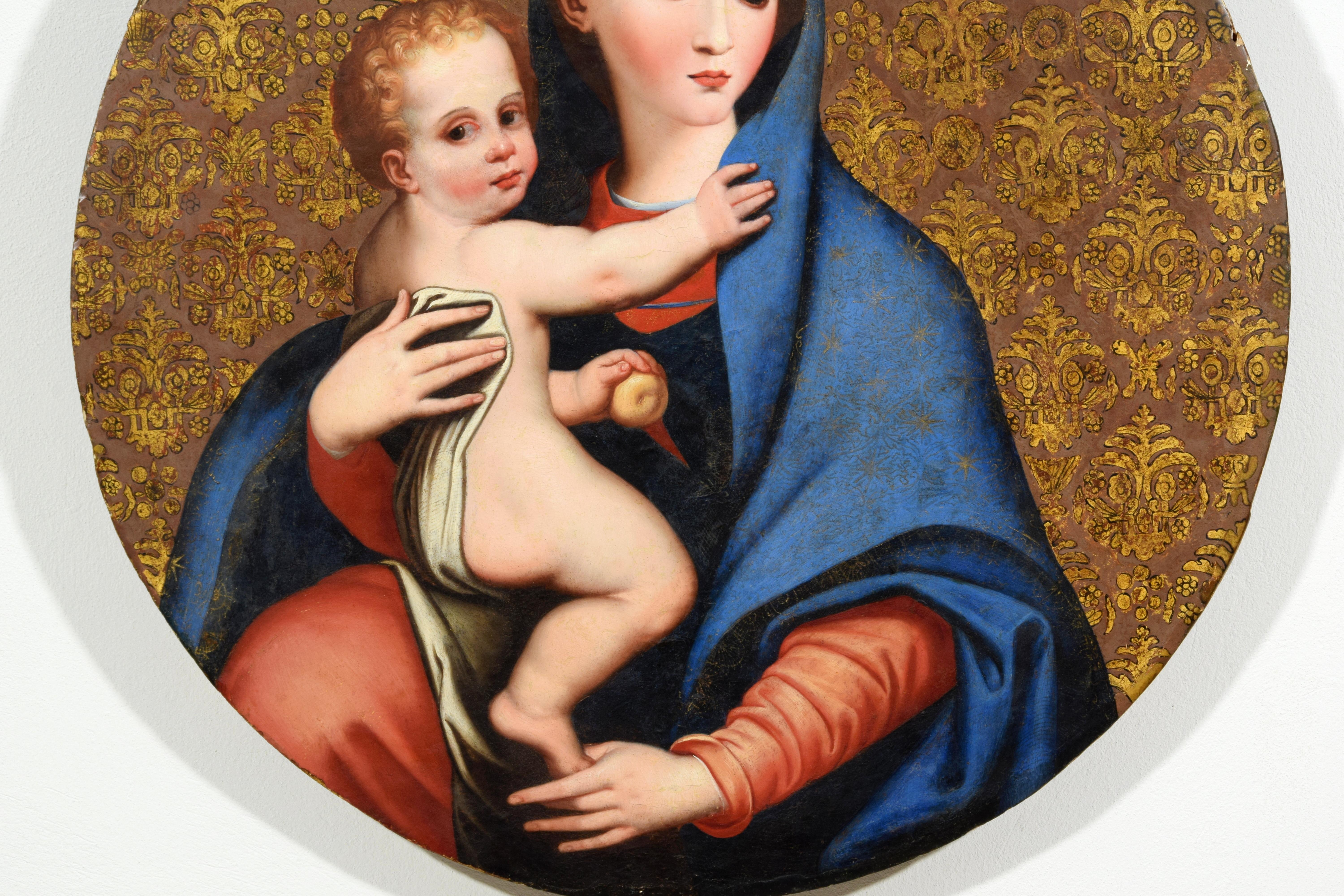 17th Century, Italian Oil on Panel Painting Depicting Madonna della Purità For Sale 10