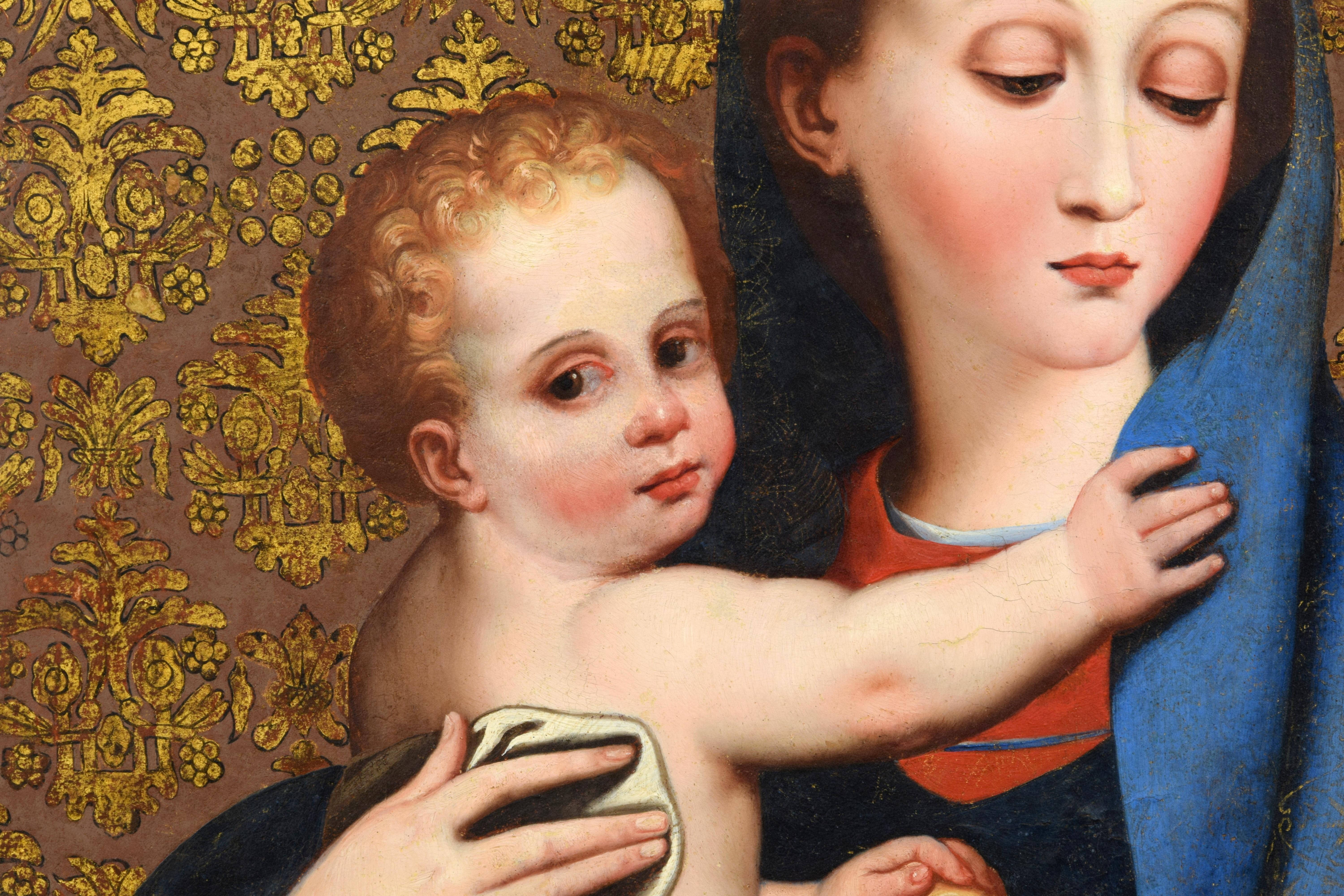 17th Century, Italian Oil on Panel Painting Depicting Madonna della Purità For Sale 11