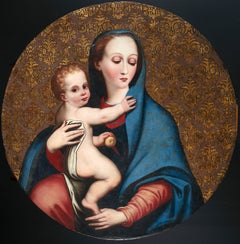 17th Century, Italian Oil on Panel Painting Depicting Madonna della Purità