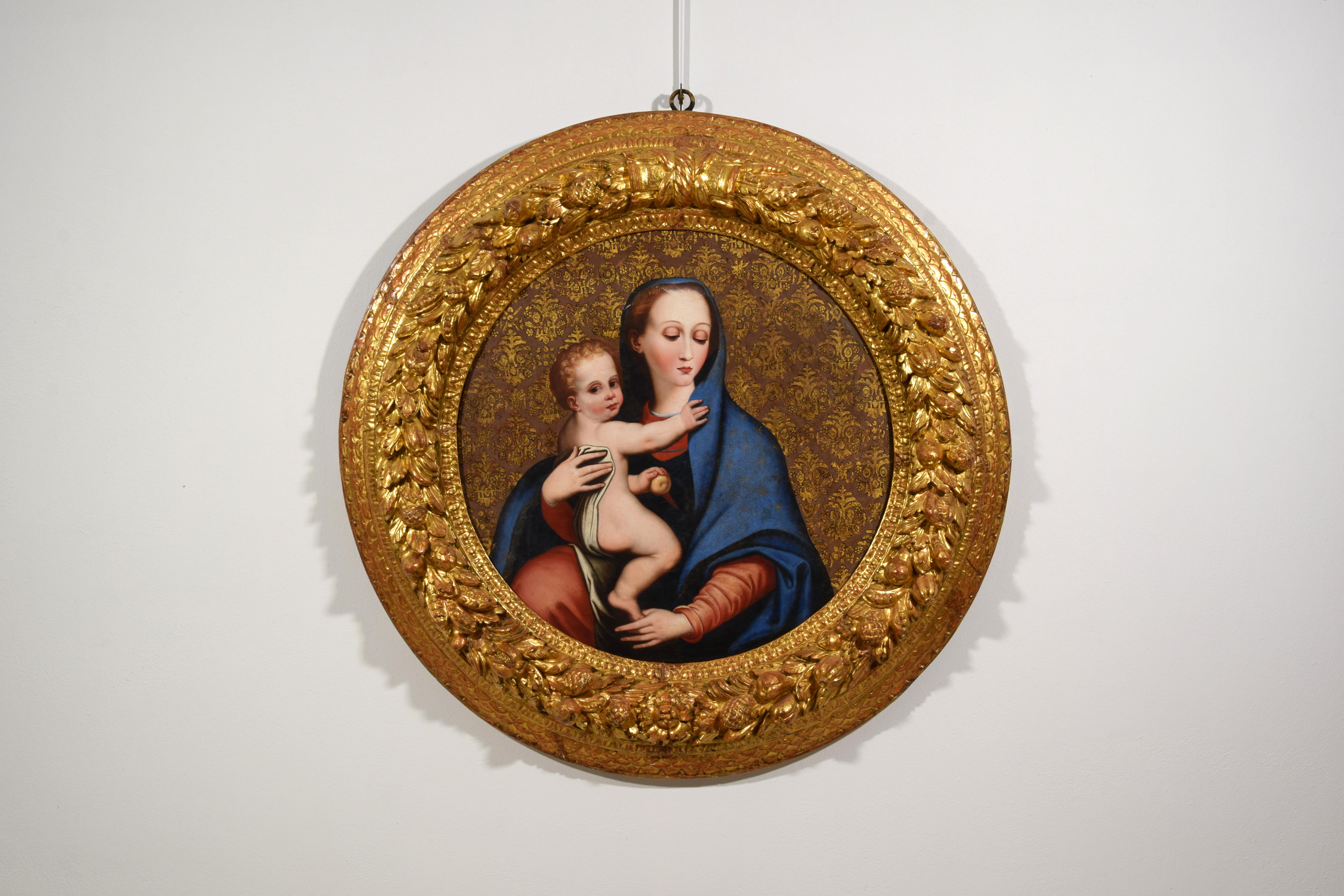 17th Century, Italian Oil on Panel Painting Depicting Madonna della Purità For Sale 14