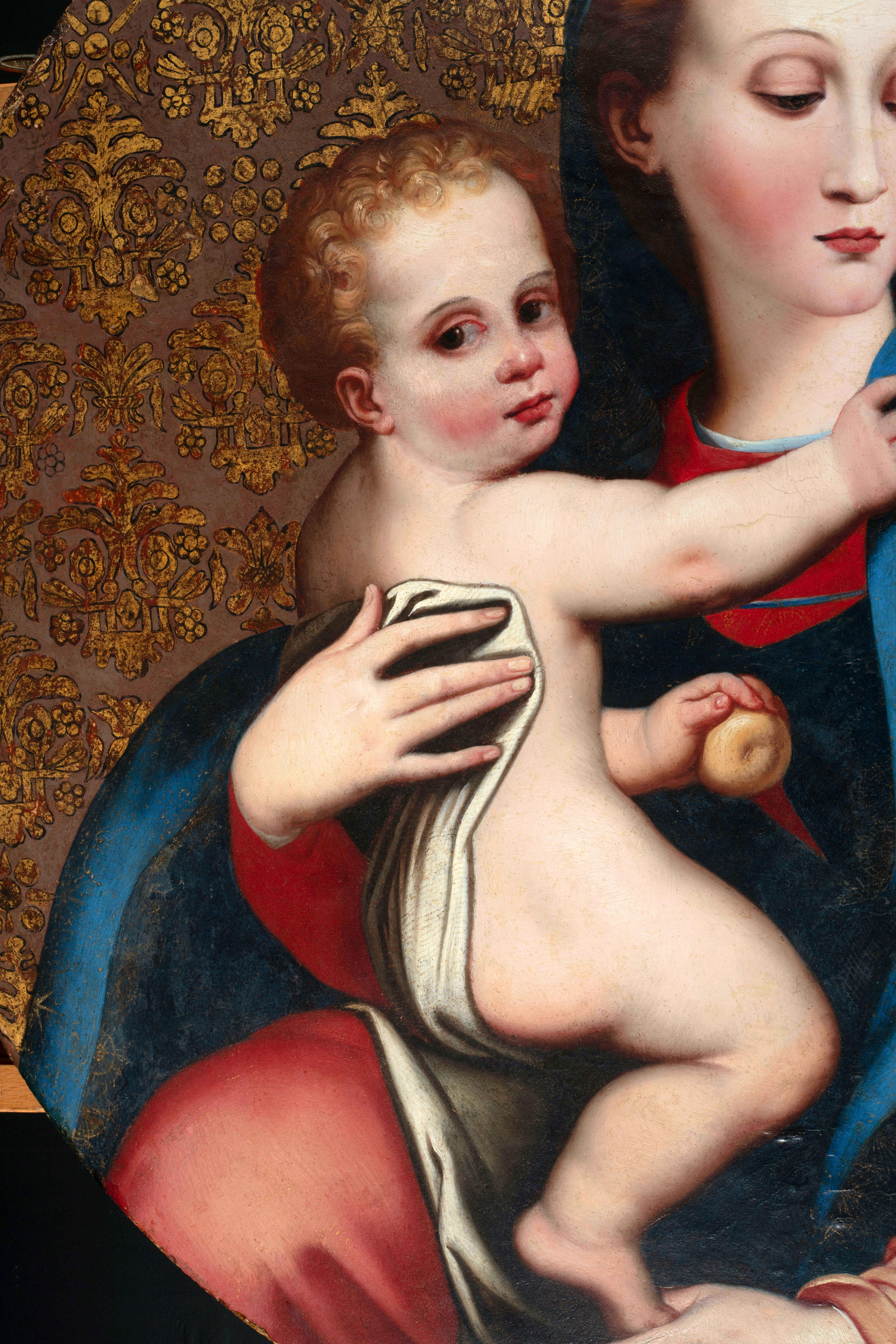 17th Century, Italian Oil on Panel Painting Depicting Madonna della Purità For Sale 2