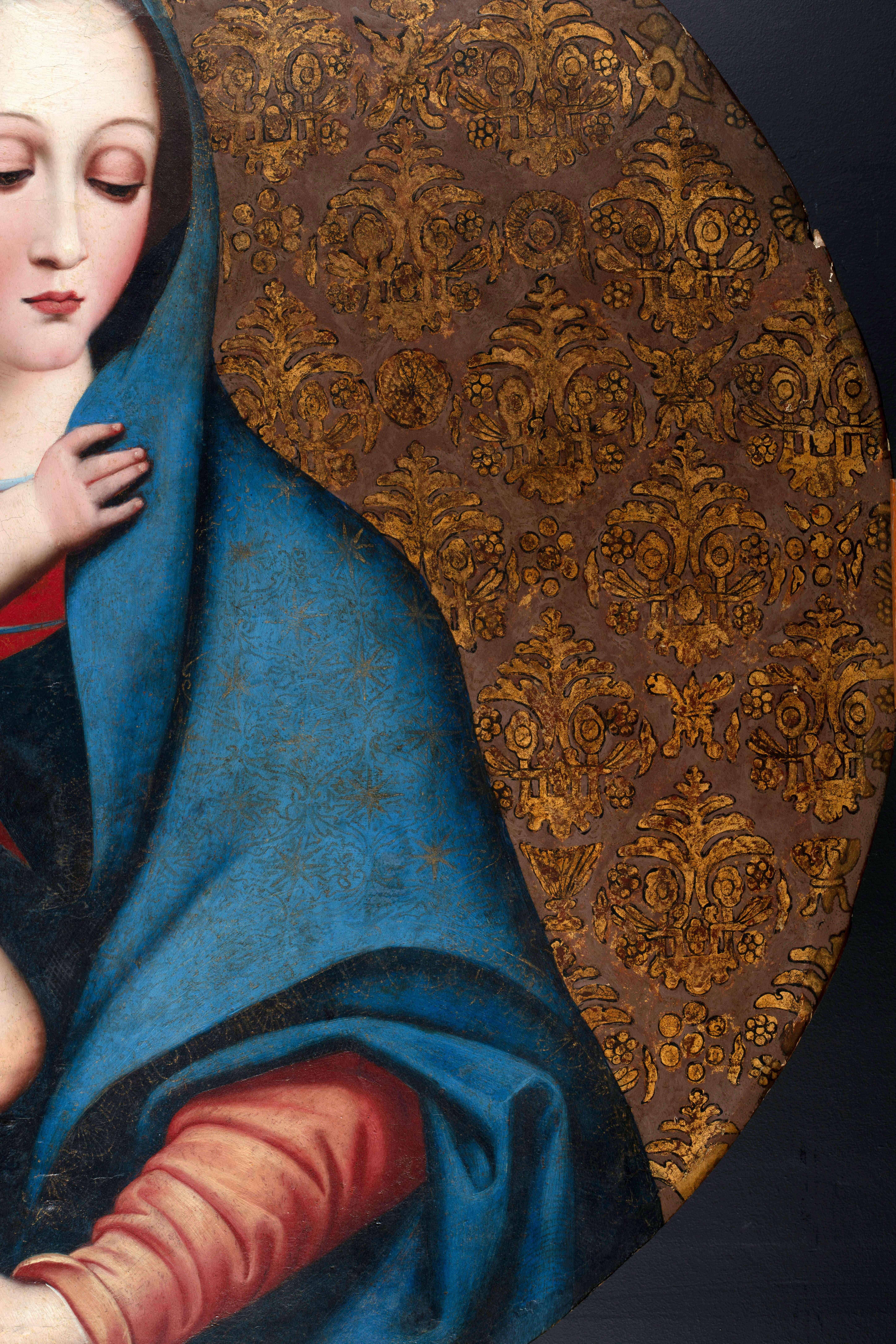 17th Century, Italian Oil on Panel Painting Depicting Madonna della Purità For Sale 3