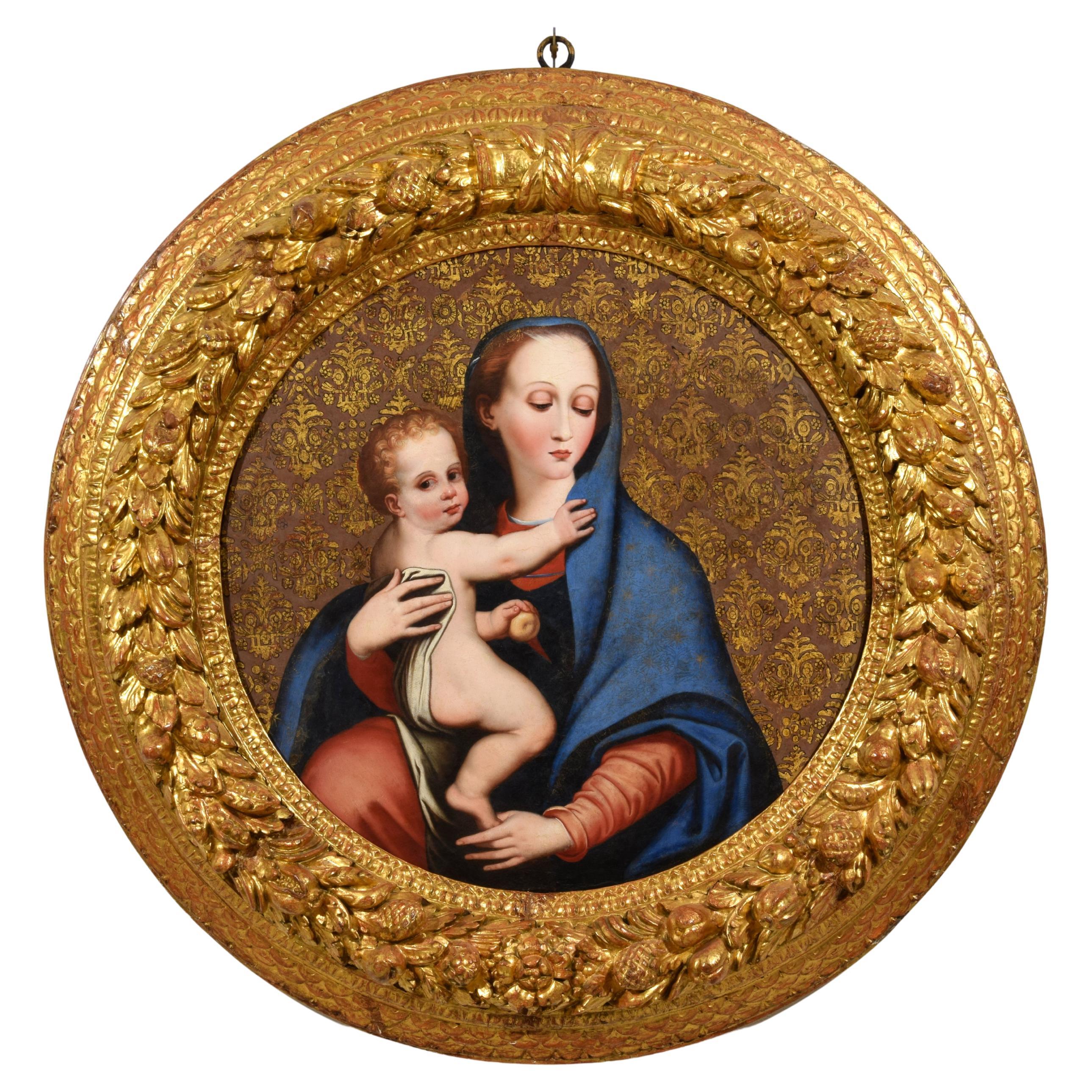 Dipinto a olio su tavola del XVII secolo raffigurante la Madonna della Purità