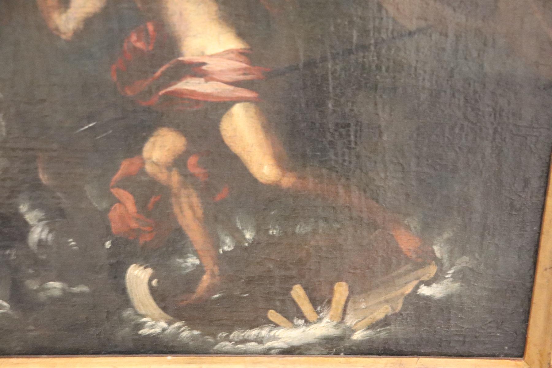 17th Century Italian Oil Painting on Canvas, Subject Mythological For Sale 5