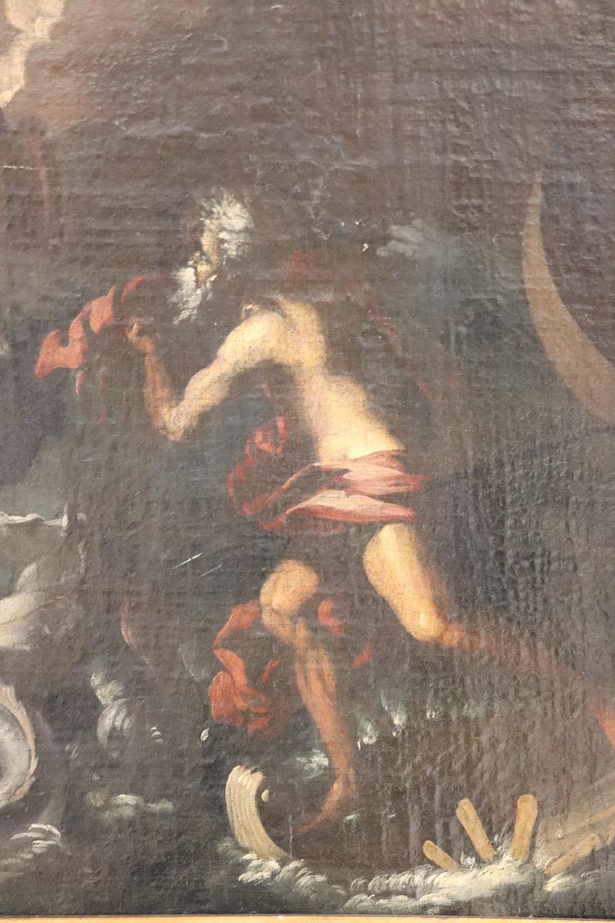 17th Century Italian Oil Painting on Canvas, Subject Mythological For Sale 12