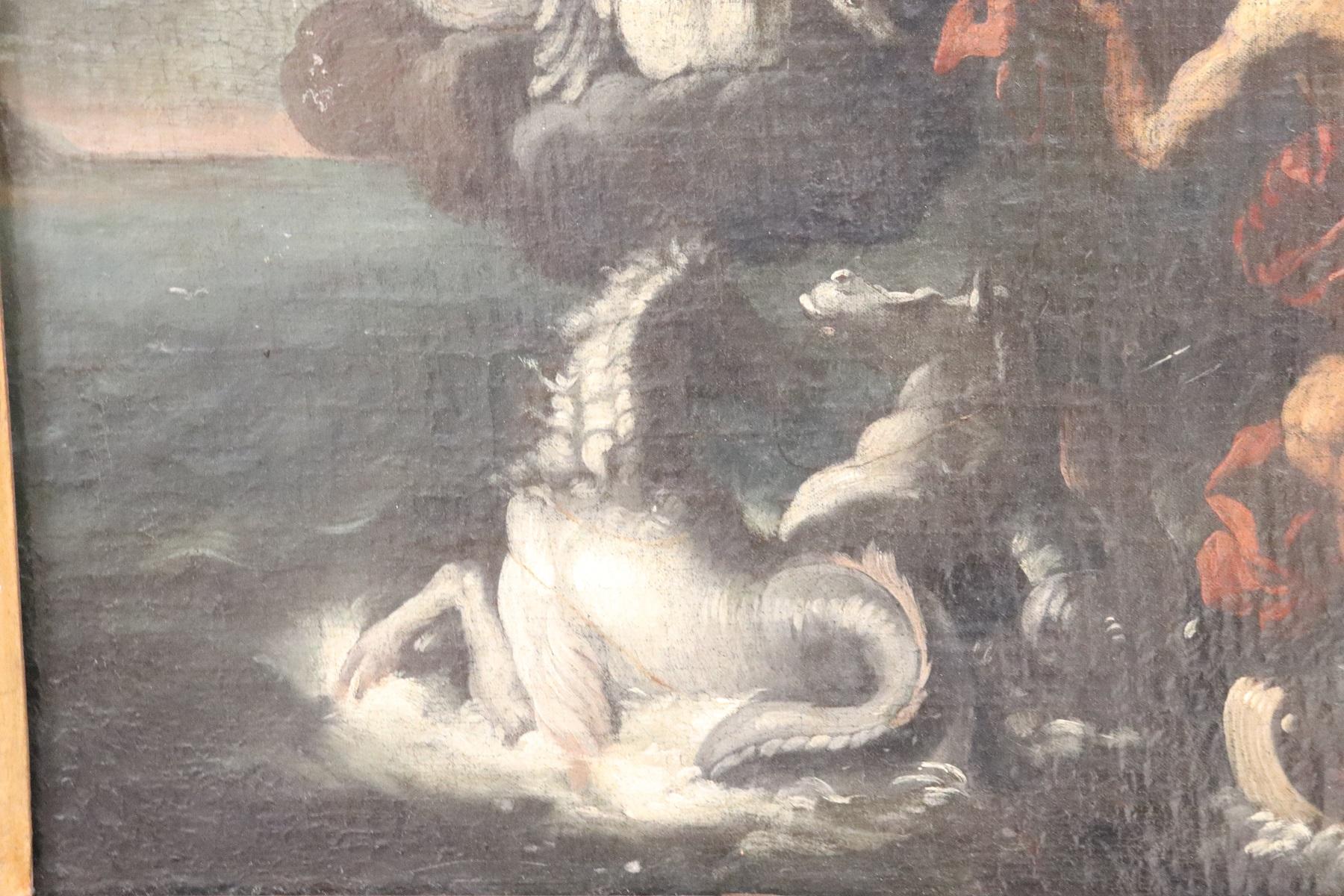 Fin du XVIIe siècle Peinture à l'huile sur toile italienne du 17e siècle, sujet mythologique en vente