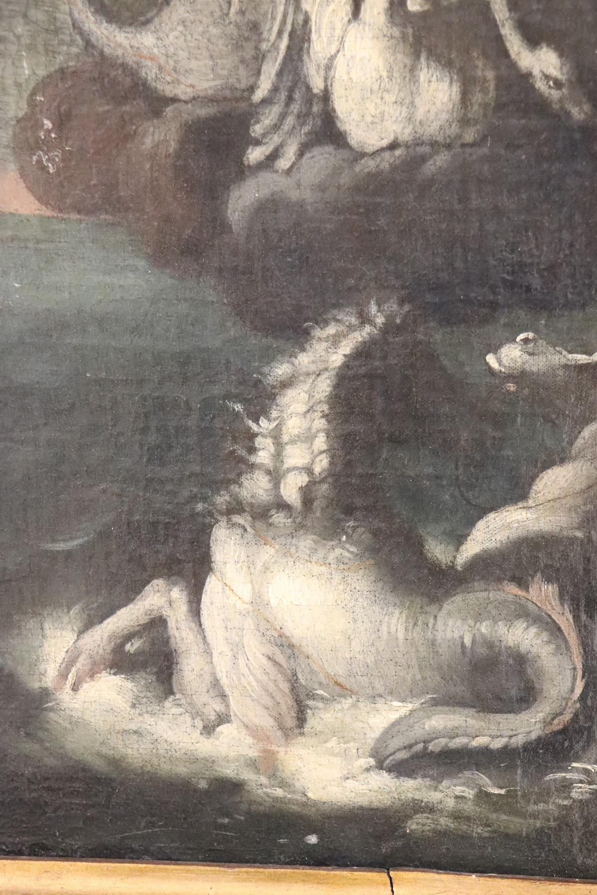 17th Century Italian Oil Painting on Canvas, Subject Mythological For Sale 3