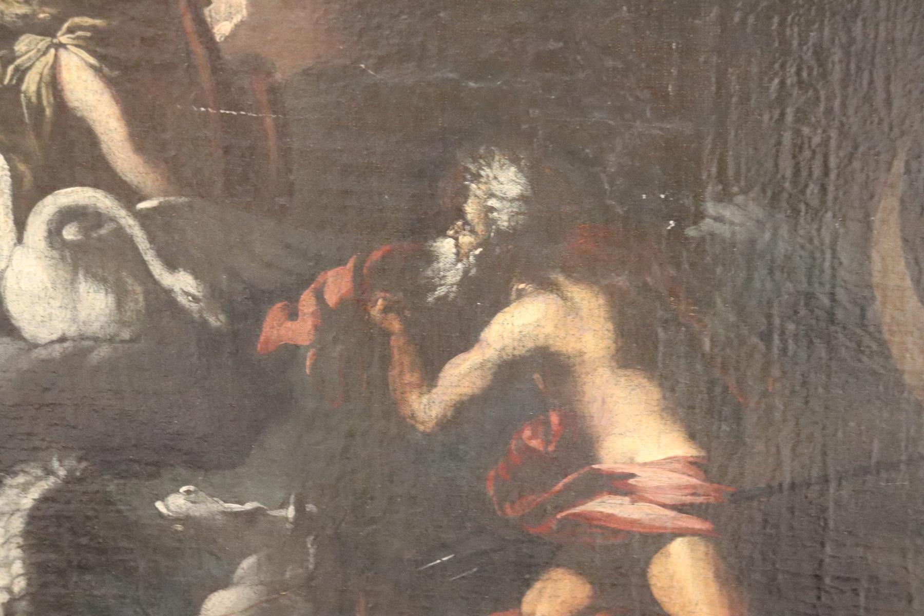 17th Century Italian Oil Painting on Canvas, Subject Mythological For Sale 4