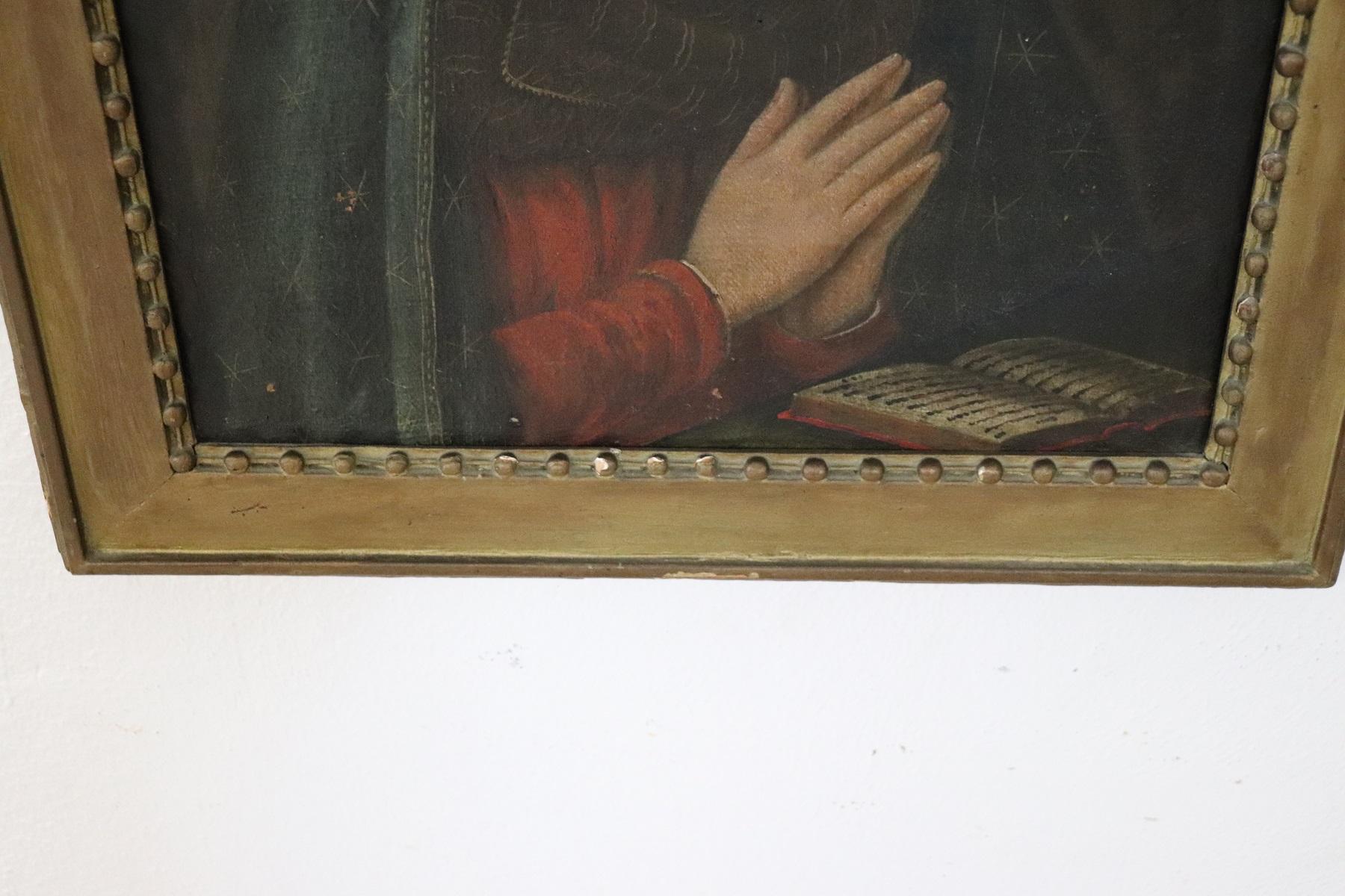 17th Century Italian Oil Painting on Canvas, Virgin Mary in Prayer 3
