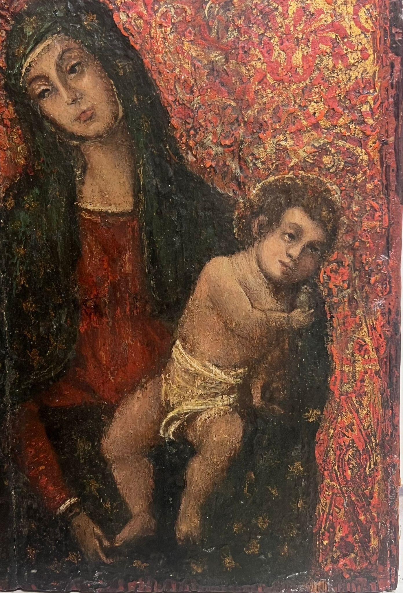 Pregevole dipinto a olio del XVII secolo di un vecchio maestro italiano, Madonna con Cristo Bambino - Painting Antichi maestri di 17th Century Italian Old Master
