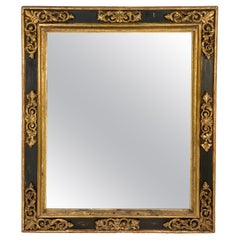 Antique 17th Century Italian Painted and Giltwood Frame with Mirror