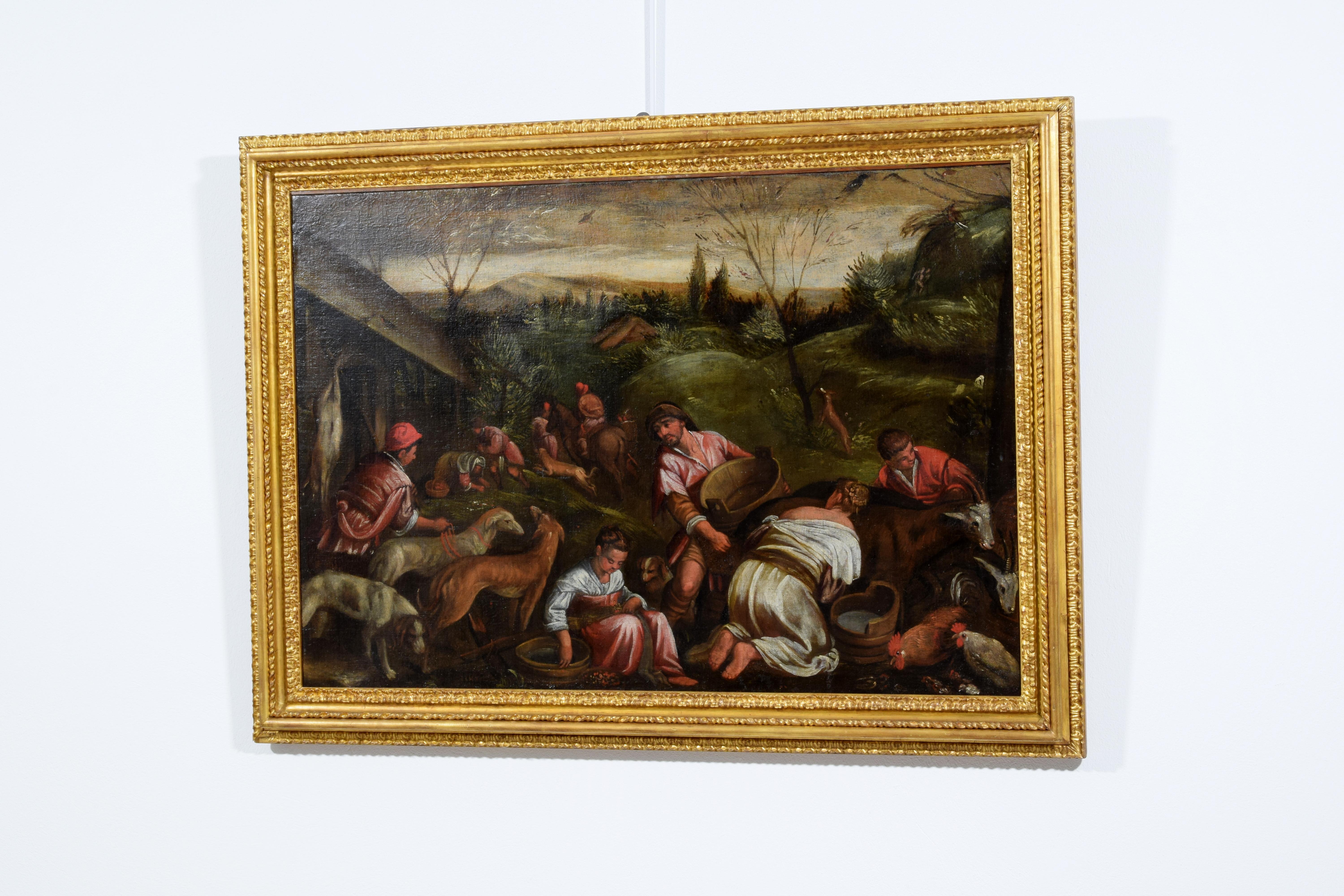 Baroque 17th Century, Italian painting Allegory of the Spring Follower of Jacopo Bassano For Sale