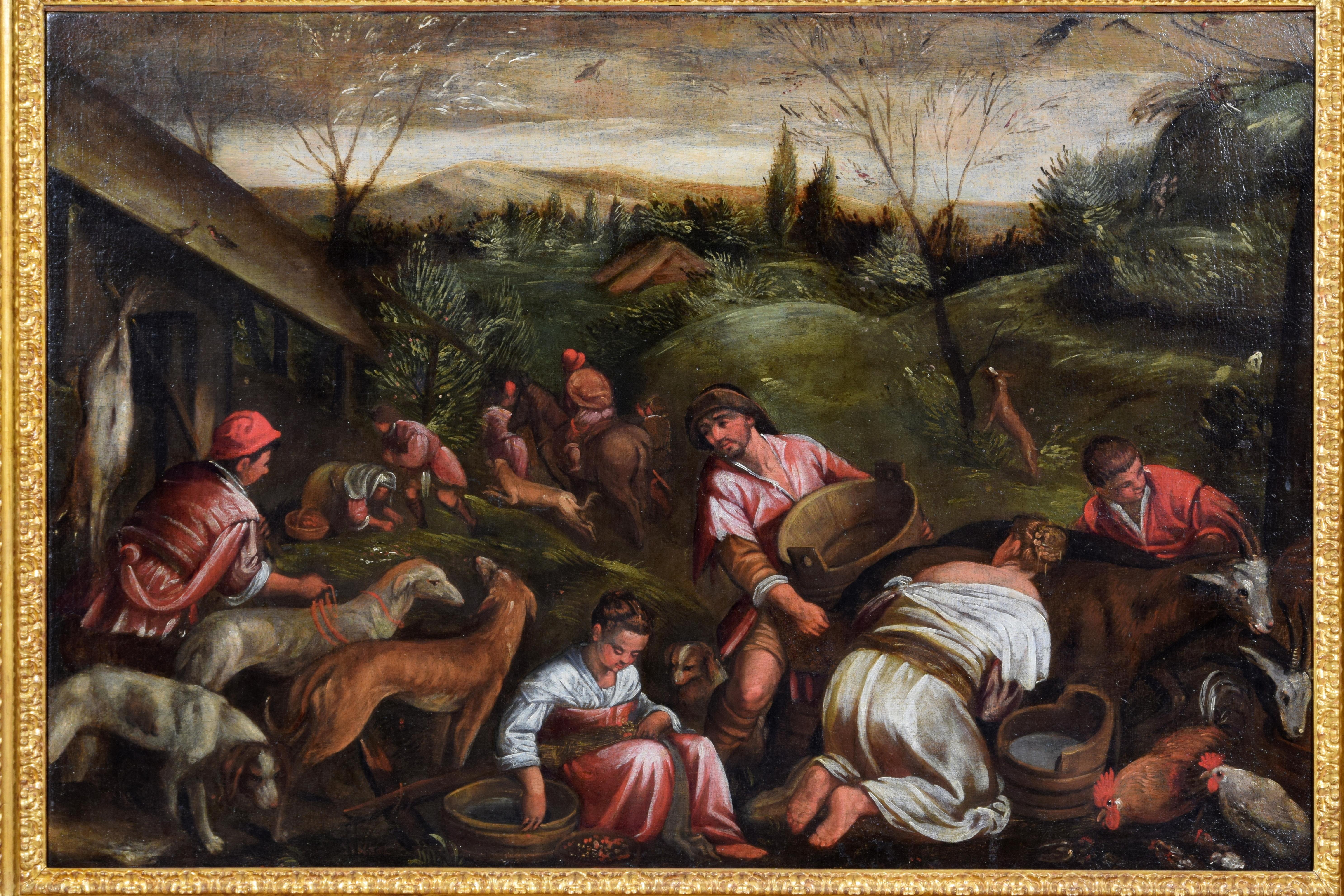 Toile XVIIe siècle, Peinture italienne Allégorie du suiveur de printemps de Jacopo Bassano en vente