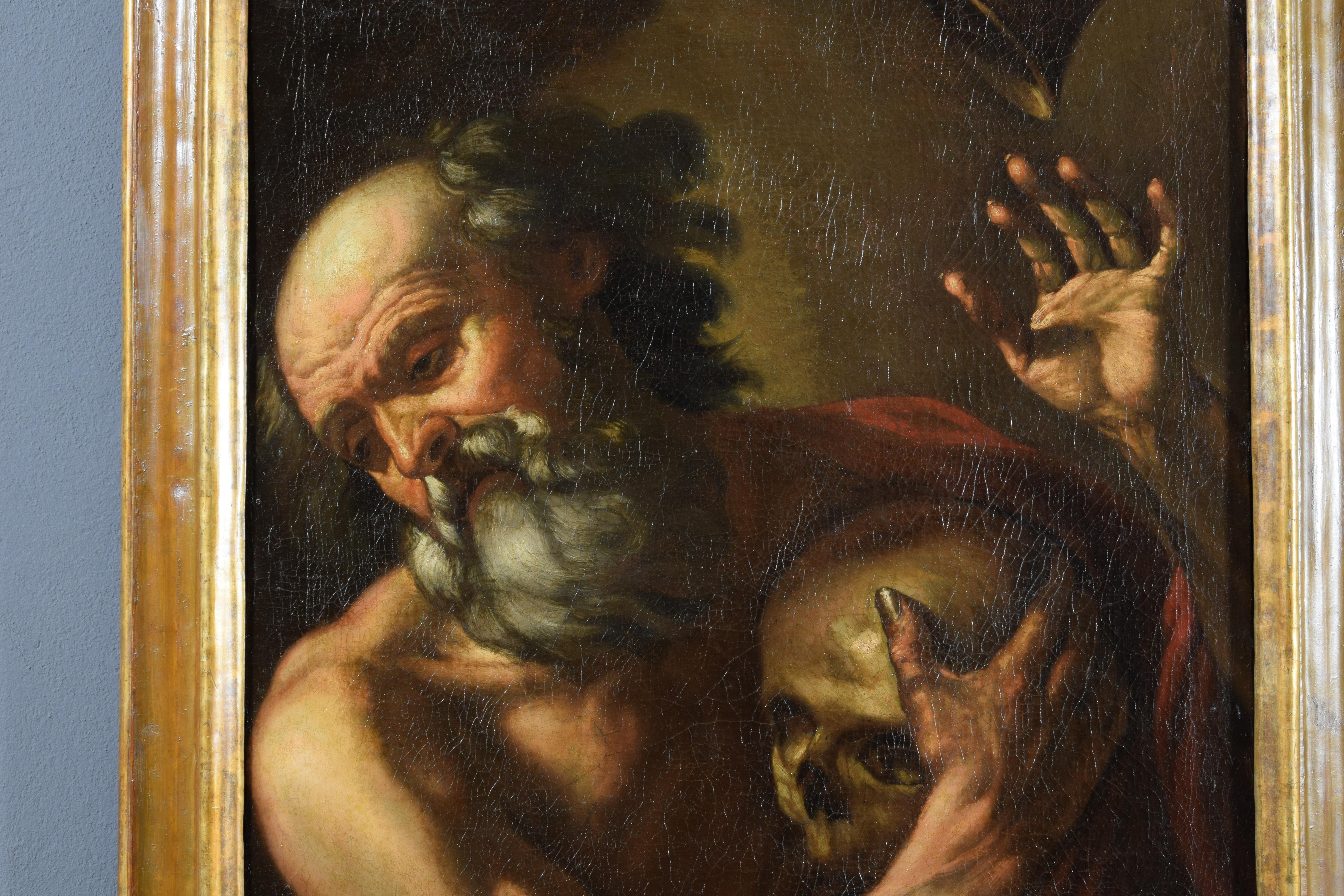 18th Century and Earlier 17th Century, Italian Painting Saint Jerome Hears the Trumpet of Judgment For Sale