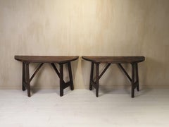 17th Century Italian pair of demi lunes - center table