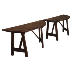 17th Century Italian pair of demi lunes - center table