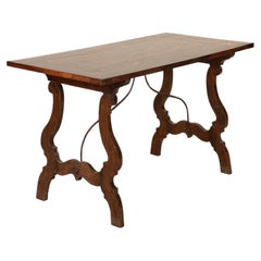 17th Century Italian Palisander Wood Trestle Table with its Original Metalwork