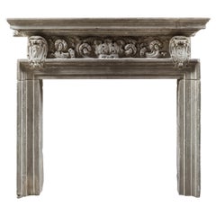 Antique 17th Century Italian Pietra Serena Chimneypiece in Original Unrestored Condition