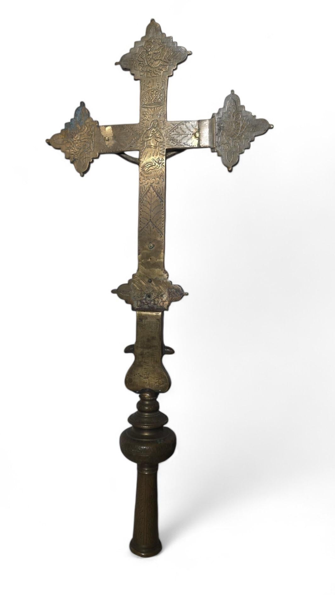 Croix de procession italienne en bronze du XVIIe siècle en vente 6