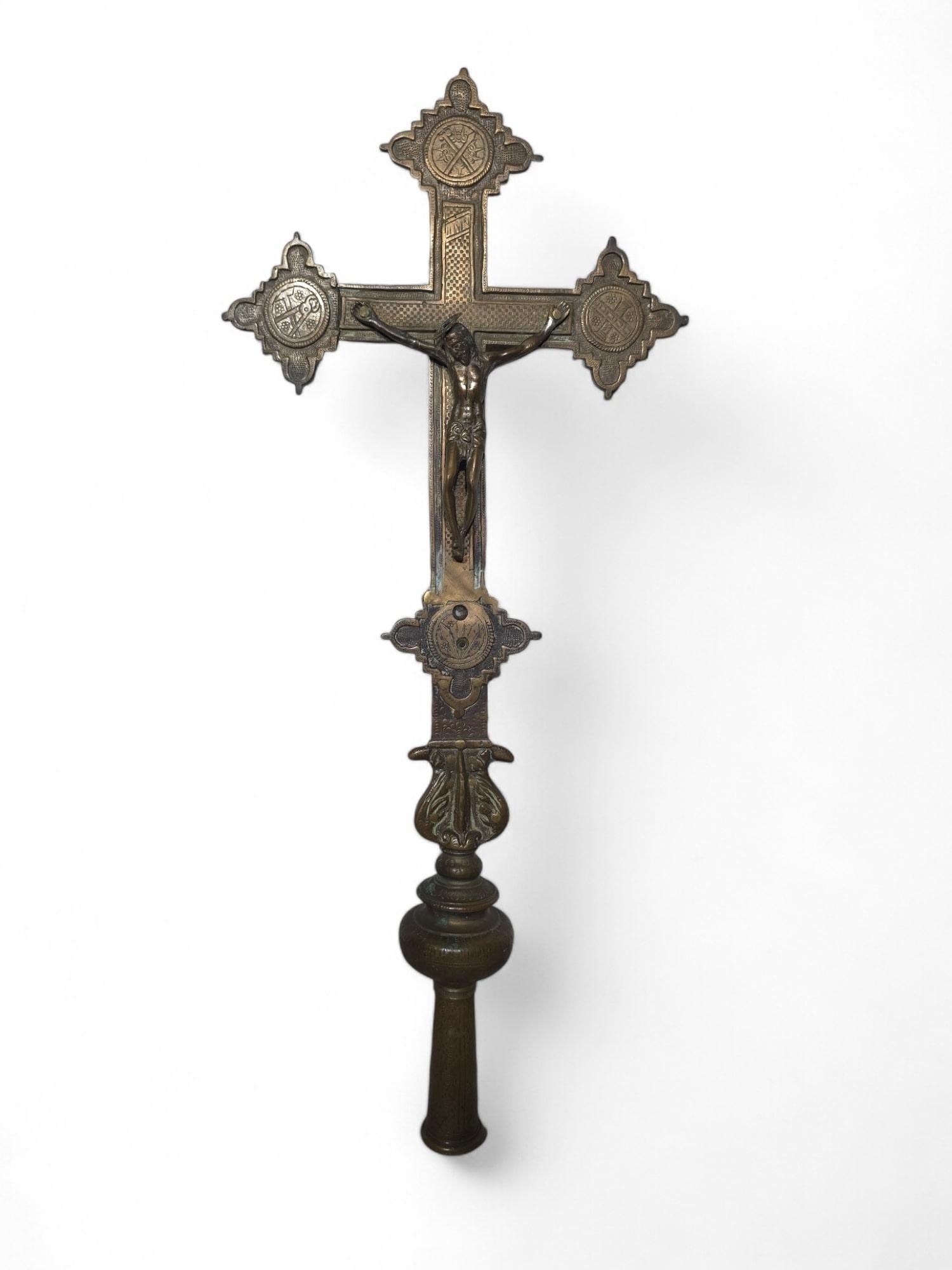 Croix de procession italienne en bronze du XVIIe siècle en vente 8