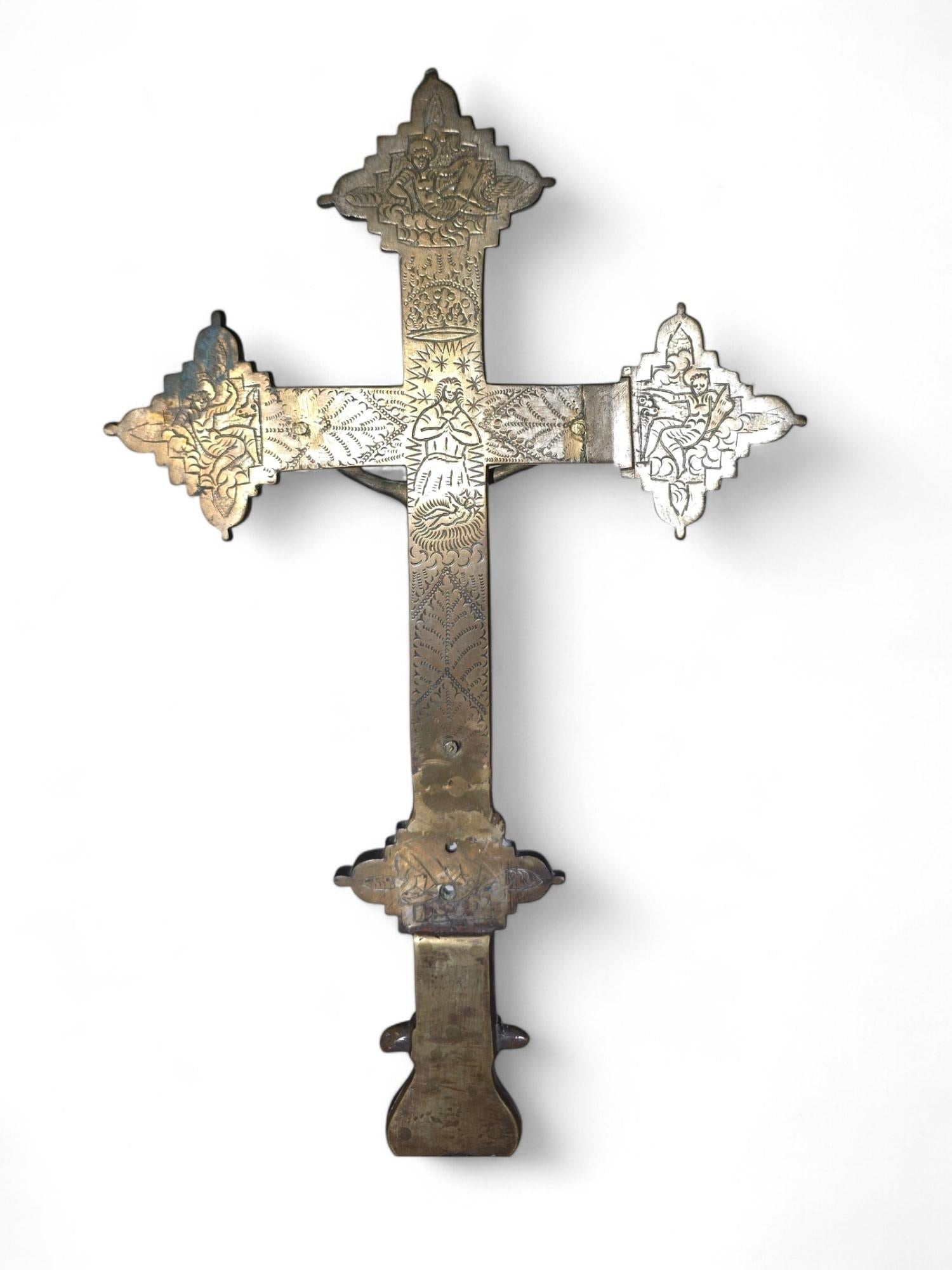 Croix de procession italienne en bronze du XVIIe siècle en vente 4