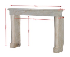 17th Century Italian Provincial Palazzo Limestone Fireplace