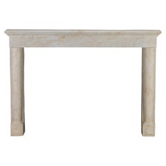 17th Century Italian Provincial Palazzo Limestone Fireplace