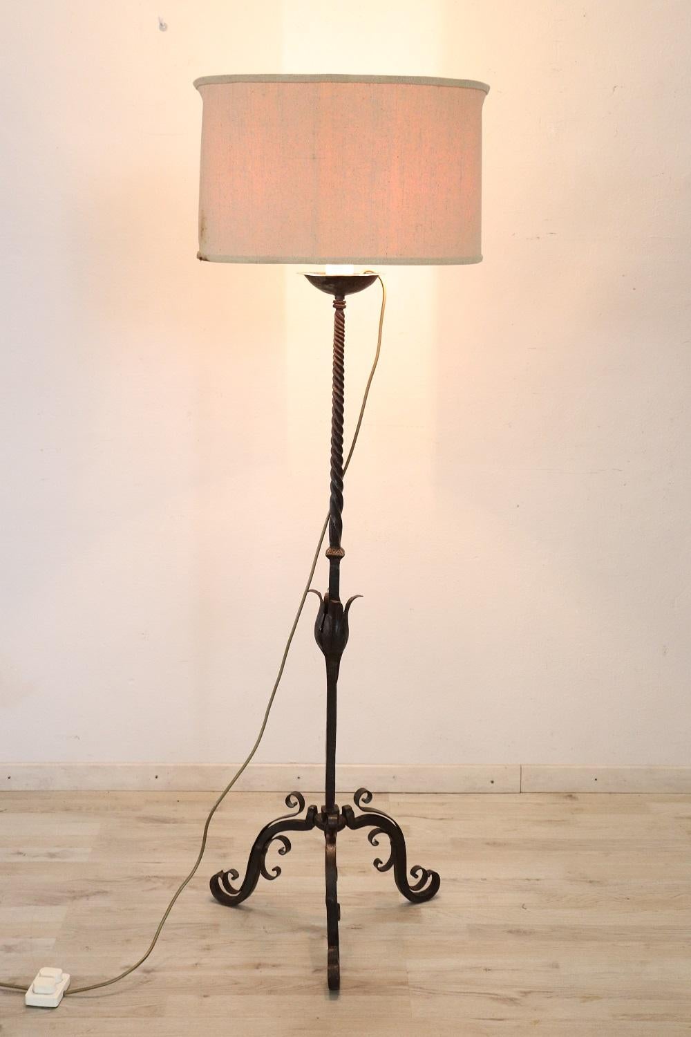 17th Century Italian Rare Antique Candelabra in Forged Iron For Sale 7