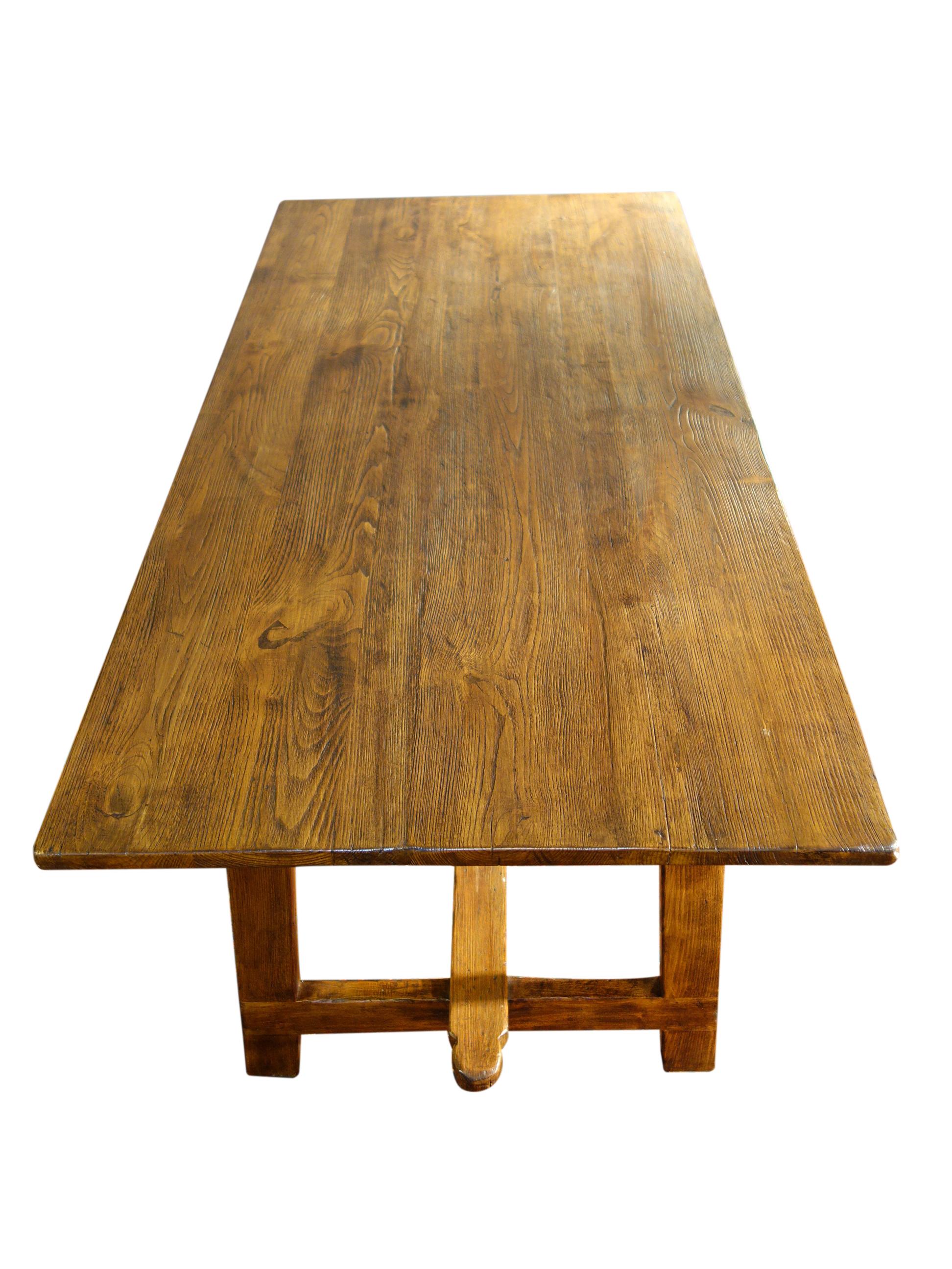 17th C Italian Refectory Style Solid Chestnut CAPRETTA Table with dining options For Sale 8