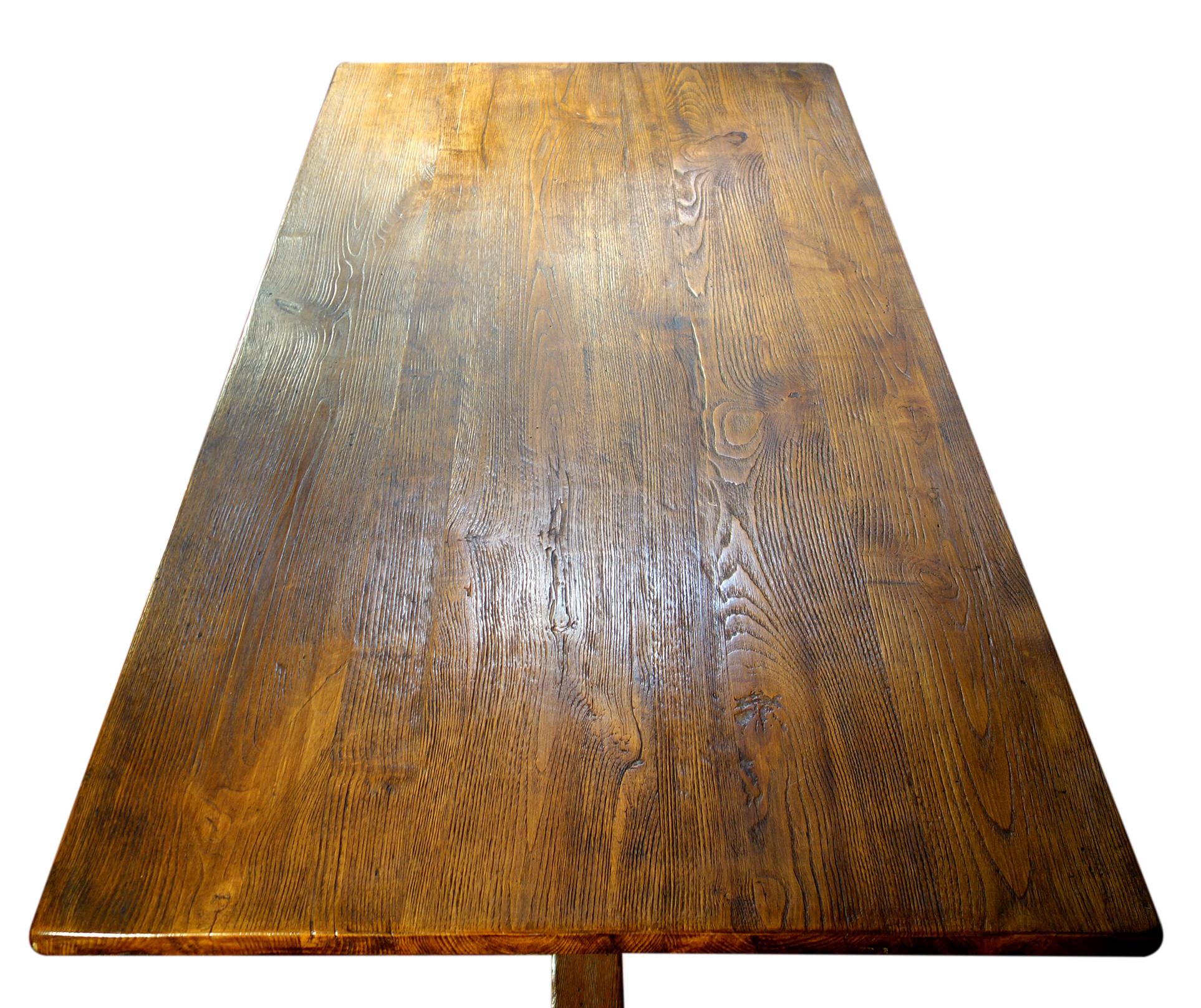 17th C Italian Refectory Style Solid Chestnut CAPRETTA Table with dining options For Sale 10