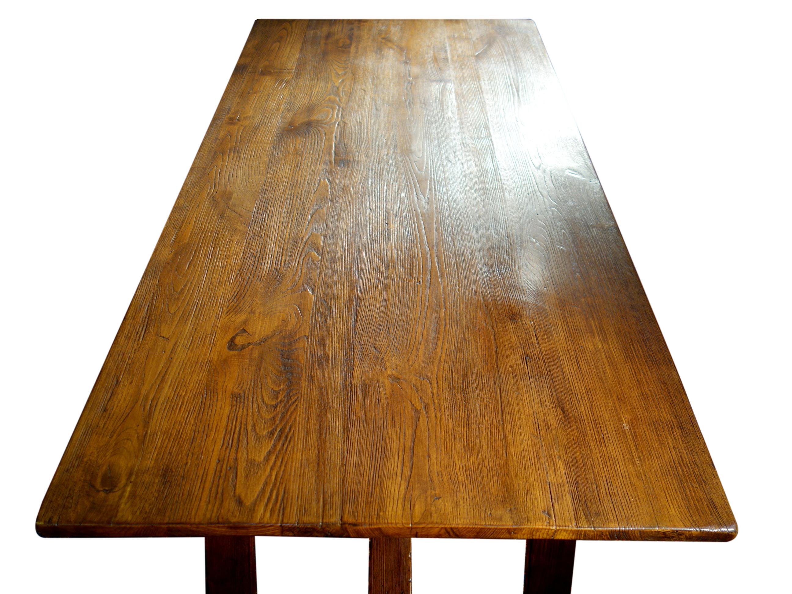 17th C Italian Refectory Style Solid Chestnut CAPRETTA Table with dining options For Sale 11