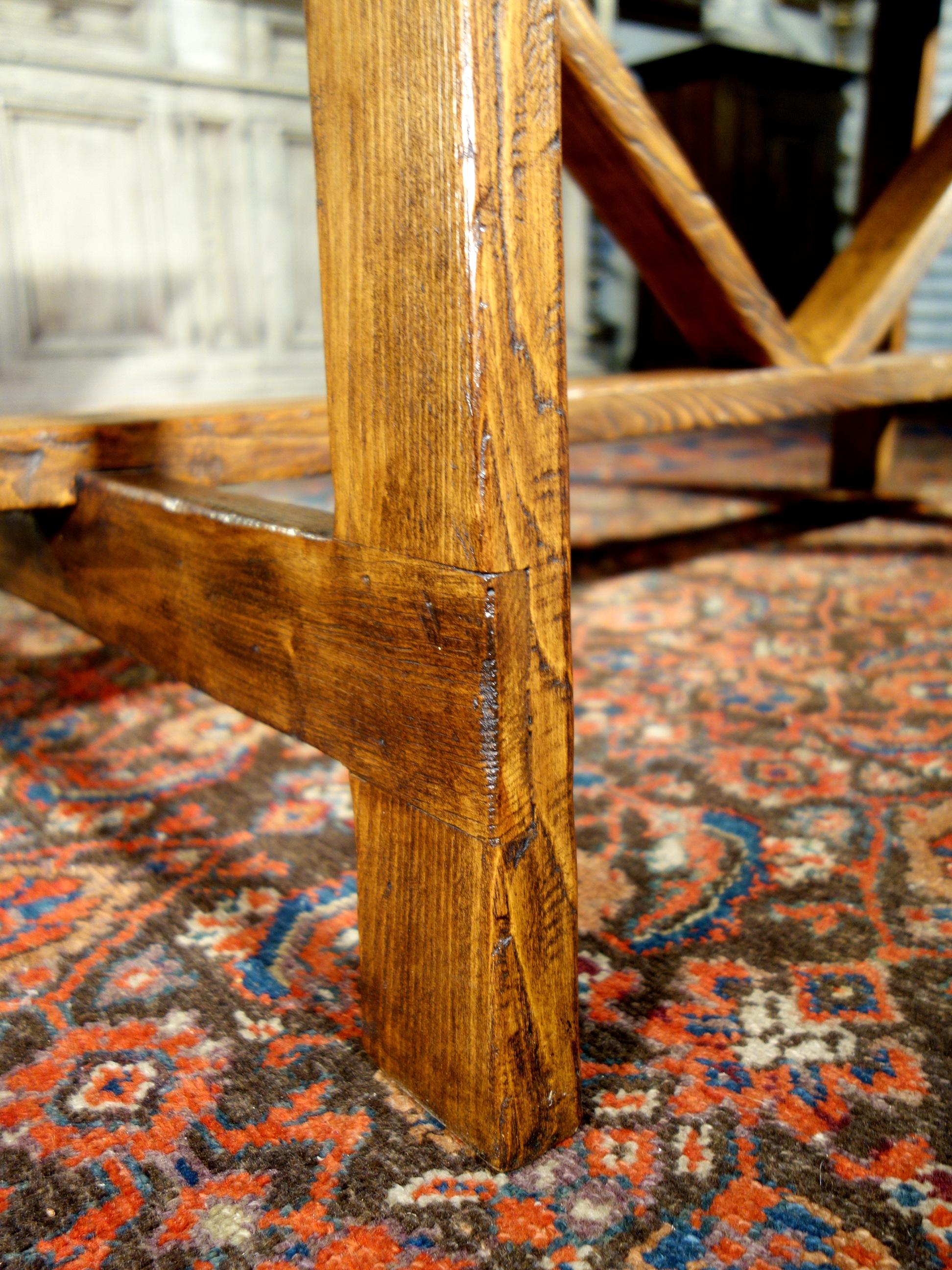 17th C Italian Refectory Style Solid Chestnut CAPRETTA Table with dining options For Sale 13