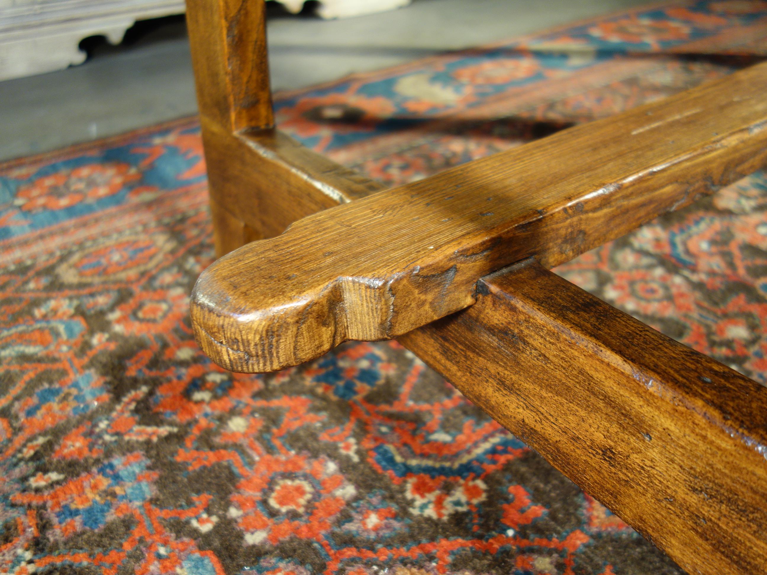 17th C Italian Refectory Style Solid Chestnut CAPRETTA Table with dining options For Sale 14